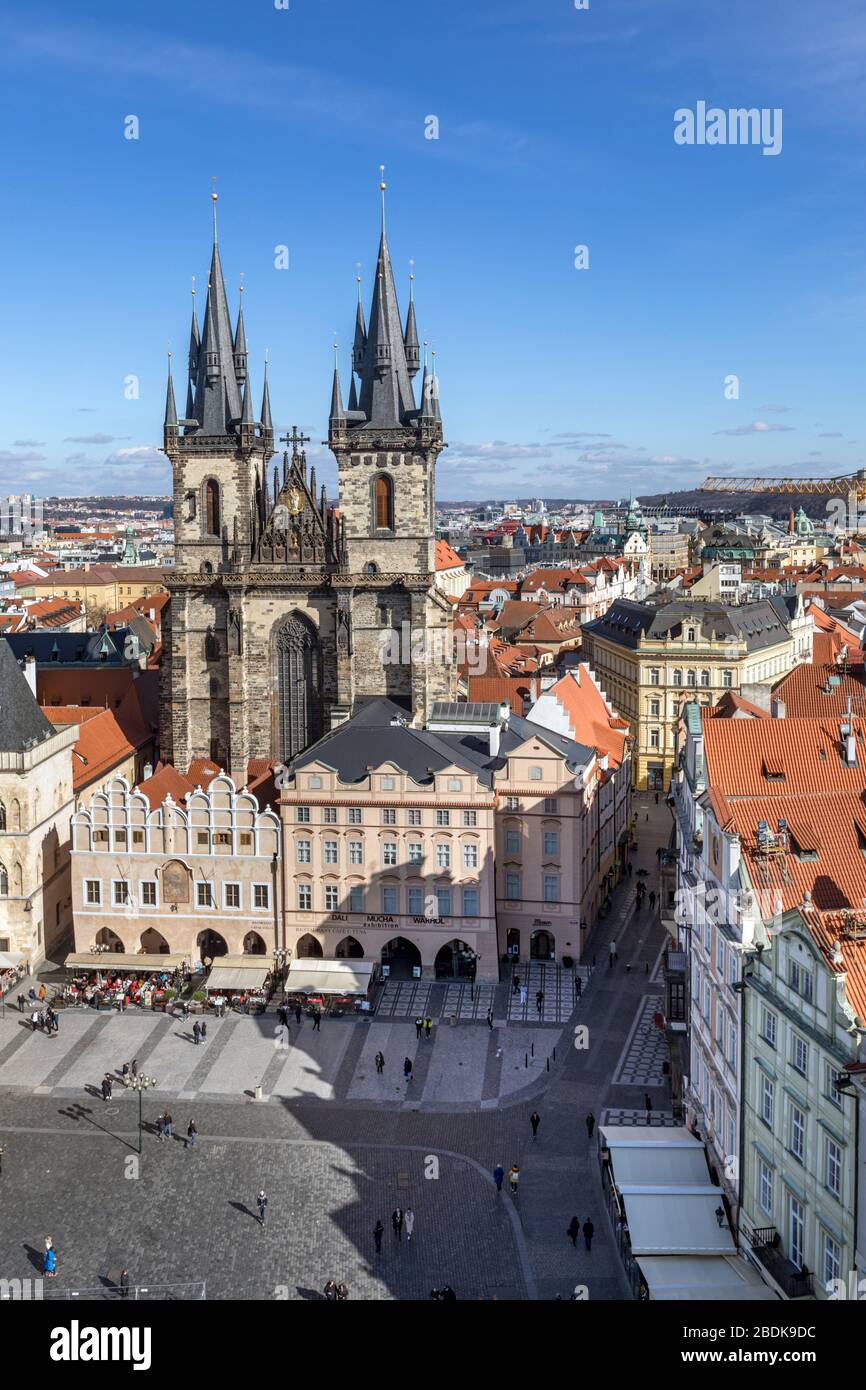 Church of Our Lady before Tyn (Tyn Church) in the Old Town (Stare Mesto) , Prague, Czech Republic. Stock Photo