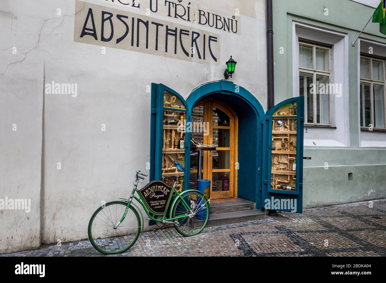 Absinthe shop in the Old Town, Prague, Czech Republic Stock Photo