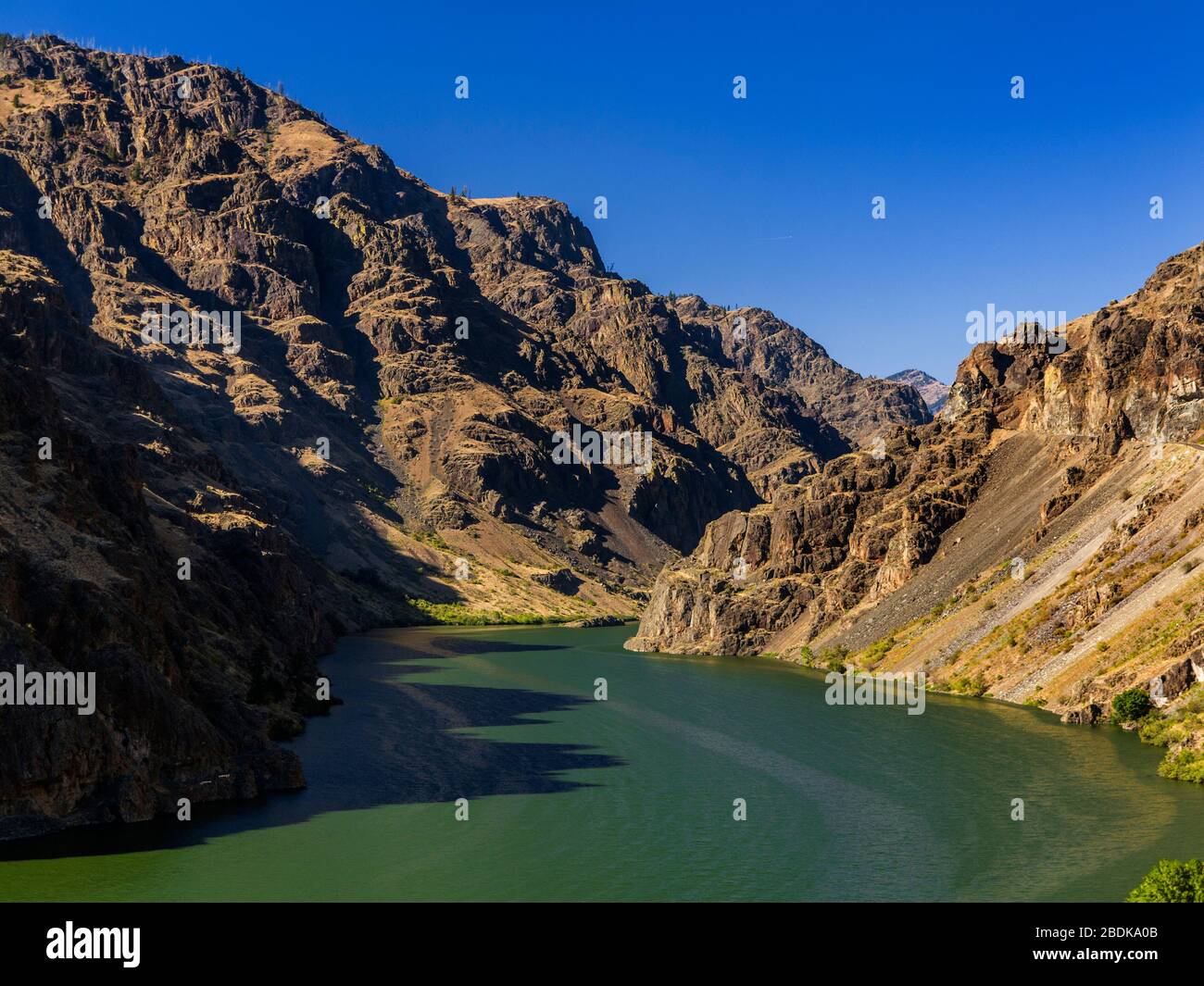The Snake River in Hells Canyon, the boarder between Oregon and Idaho USA Stock Photo