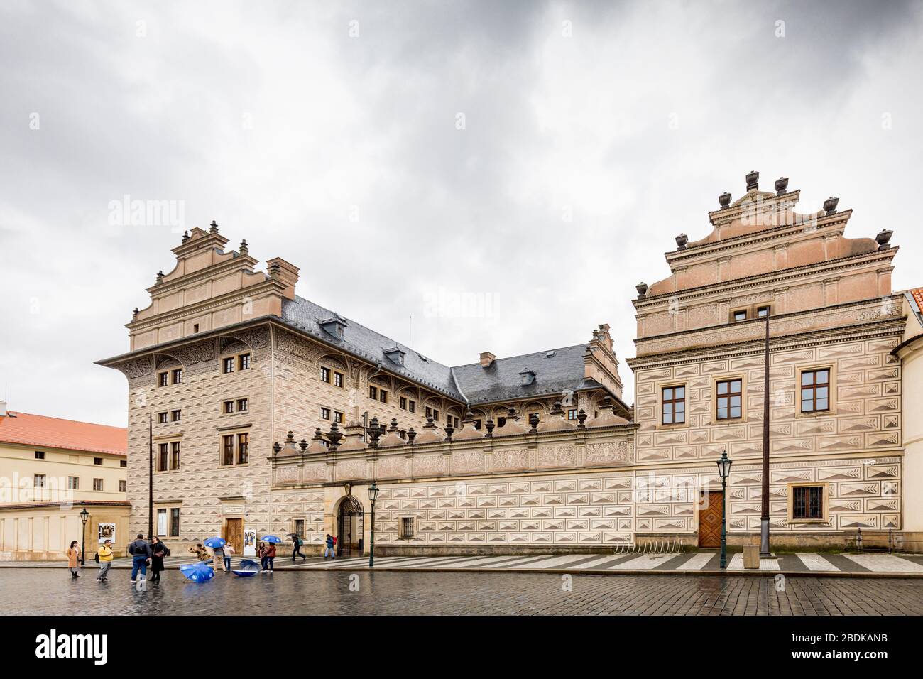 The Schwarzenberg Palace at the Castle Square near the historic Prague Castle. Stock Photo