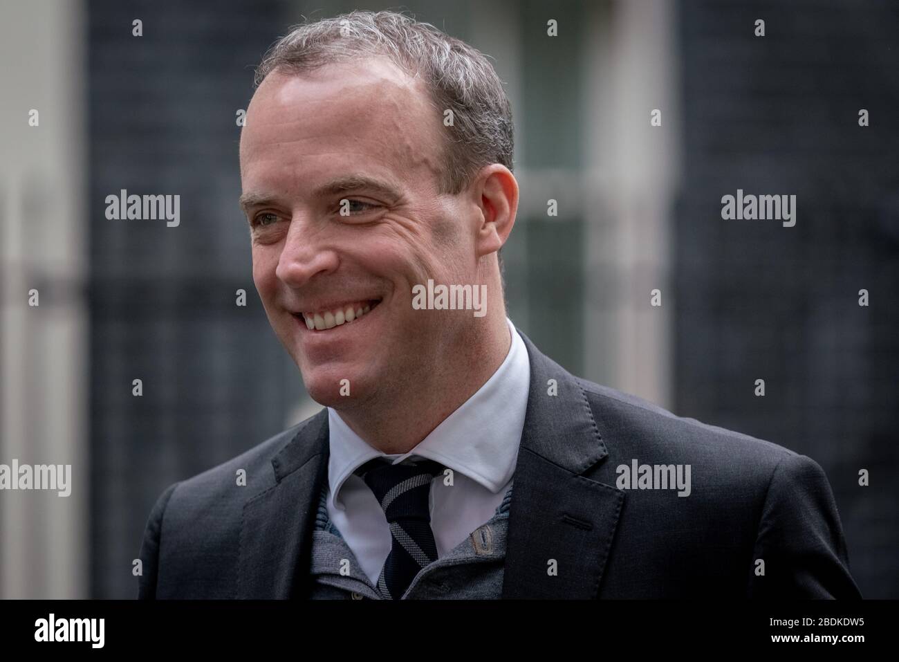 Dominic Raab, MP for Esher and Walton and Foreign Secretary & First Secretary of State arrives at Downing Street on the day of the Budget, London, UK. Stock Photo