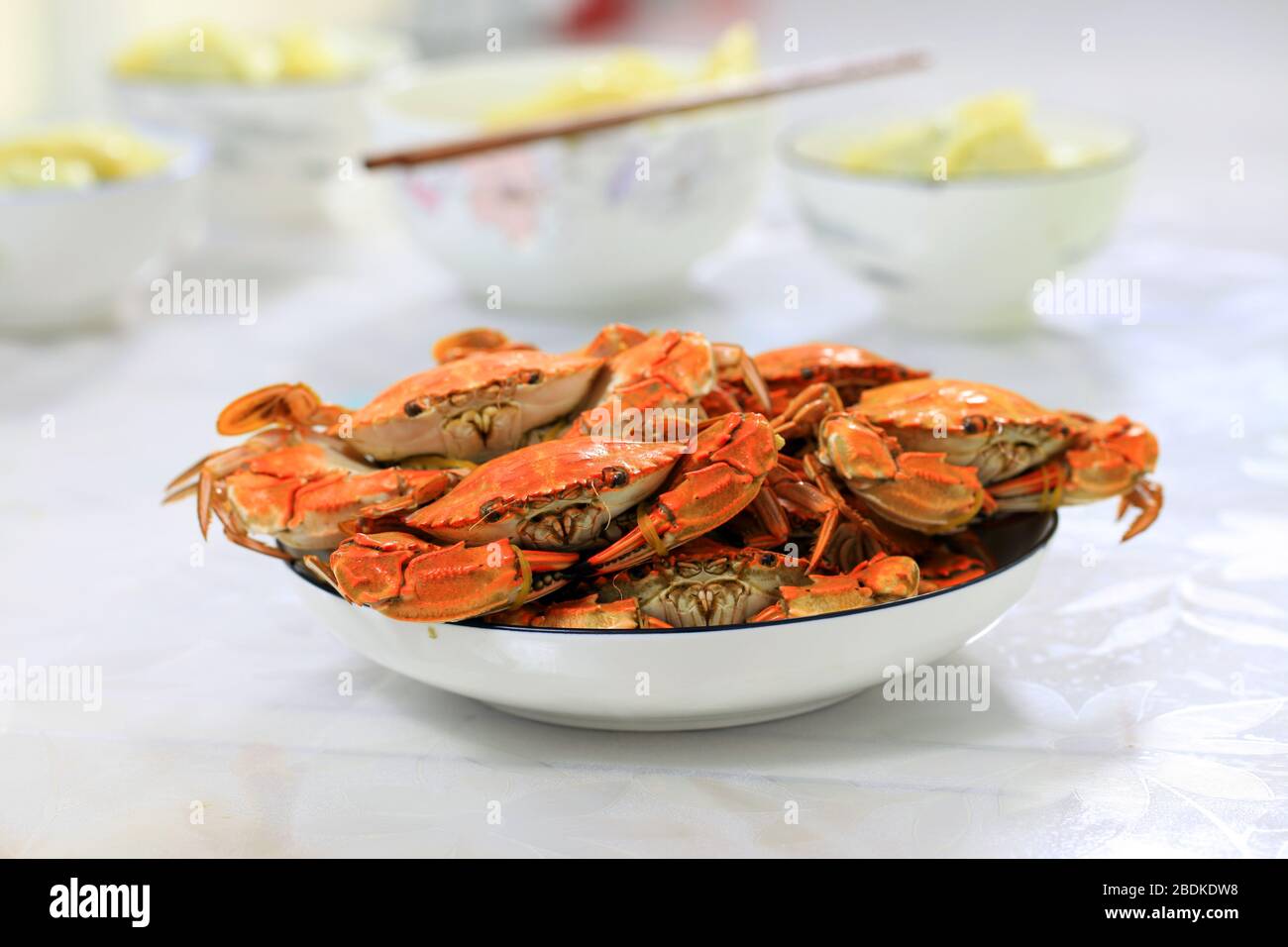 The crab is on the table Stock Photo