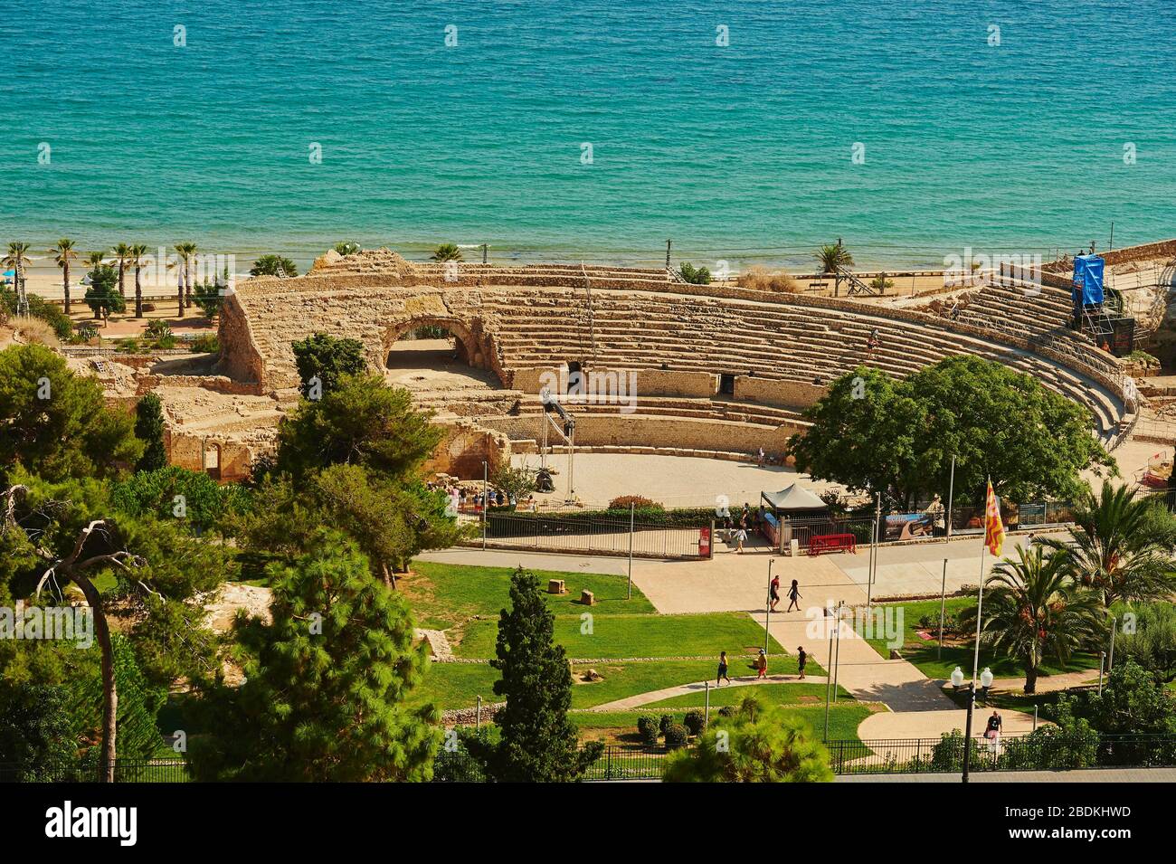 Historic Amphitheatre Circ Roma, Tarragona, Catalonia, Spain Stock ...