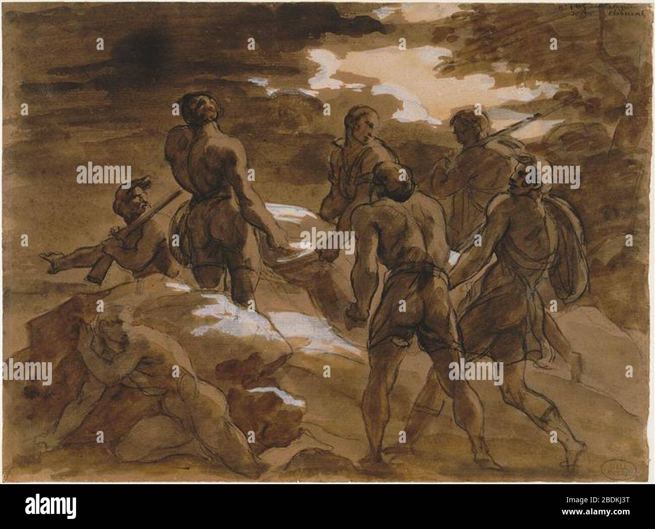 Géricault - Les assassins portent le corps de Fualdès vers l'Aveyron vers 1817 Inv.Pl1395. Stock Photo