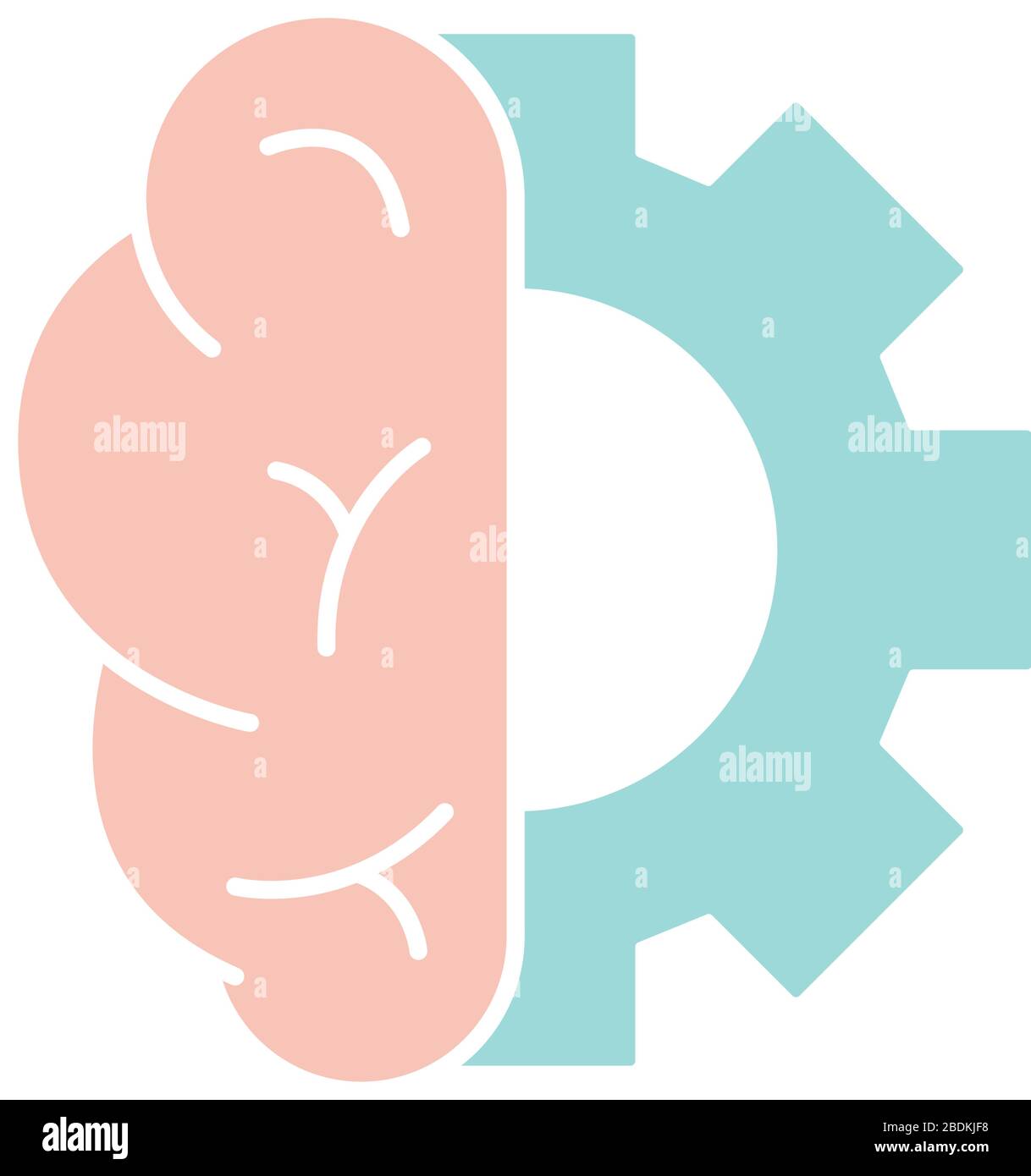 Human brain and gear line style icon vector design Stock Vector Image ...