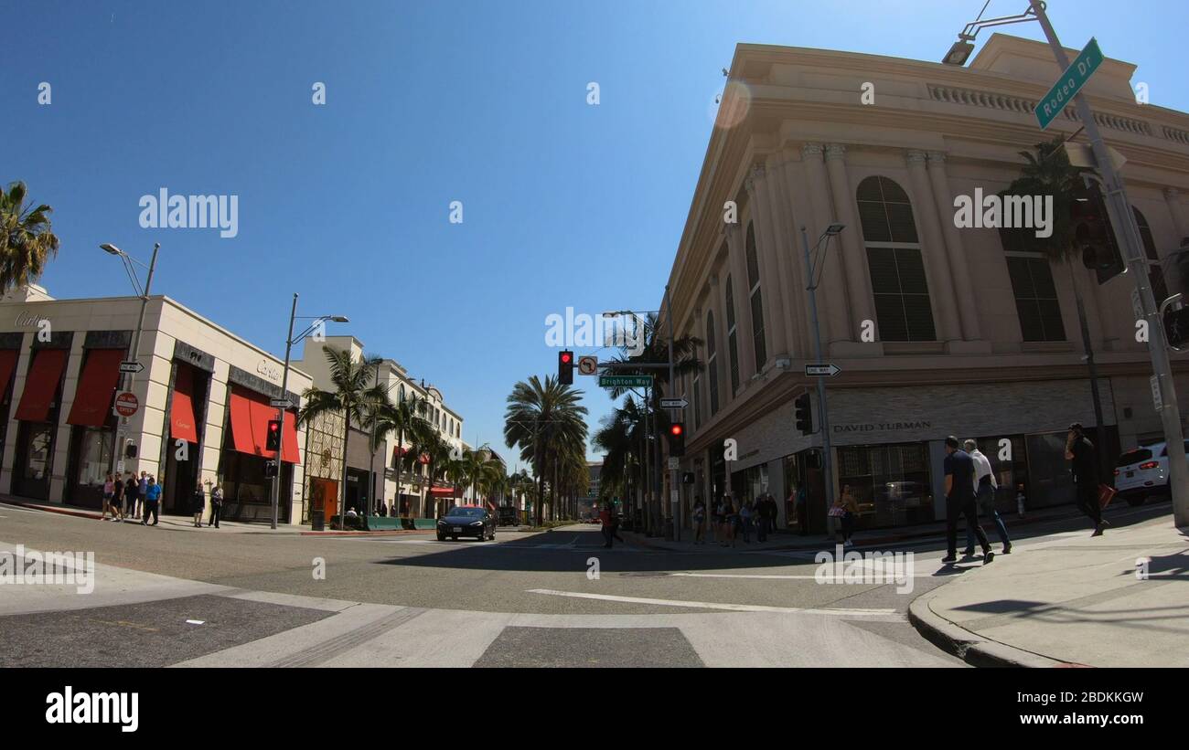 Driving on Rodeo Drive in Beverly Hills - LOS ANGELES. USA - MARCH 18 ...