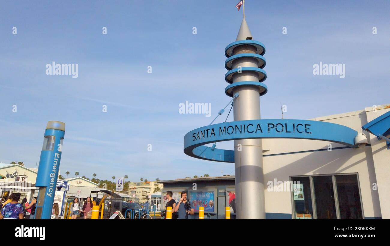 Santa Monica Police station on the Pier - LOS ANGELES, USA - APRIL 1, 2019 Stock Photo