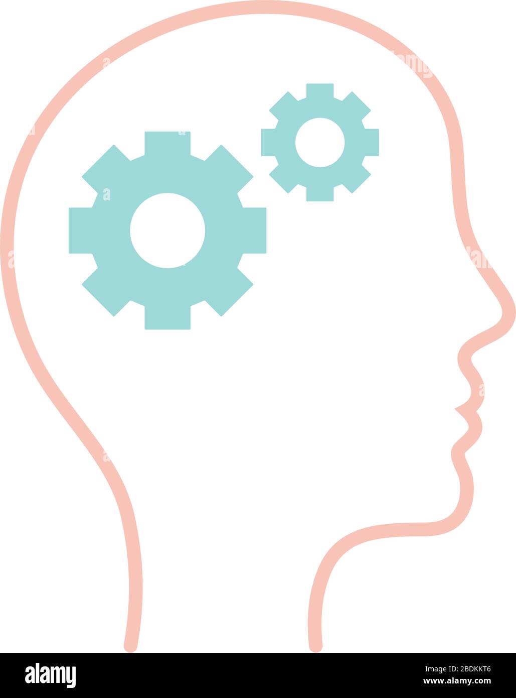 gears inside human head line style icon vector design Stock Vector ...