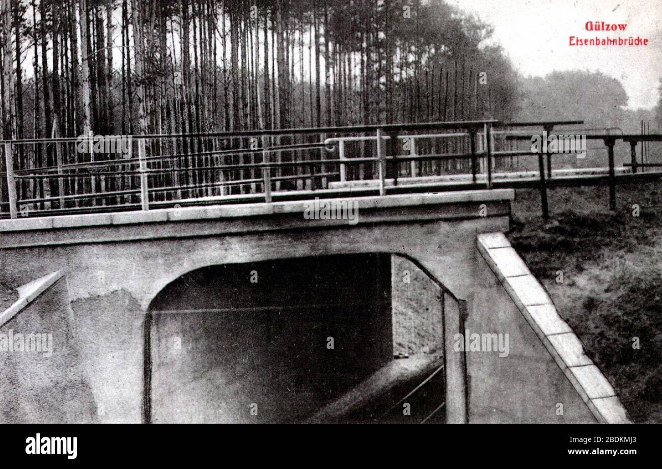 Gülzow - Eisenbahnbrücke. Stock Photo