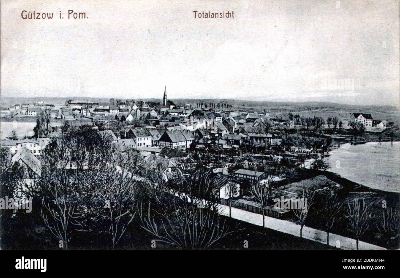 Gülzow in Pommern - Totalansicht 1911-01-13. Stock Photo