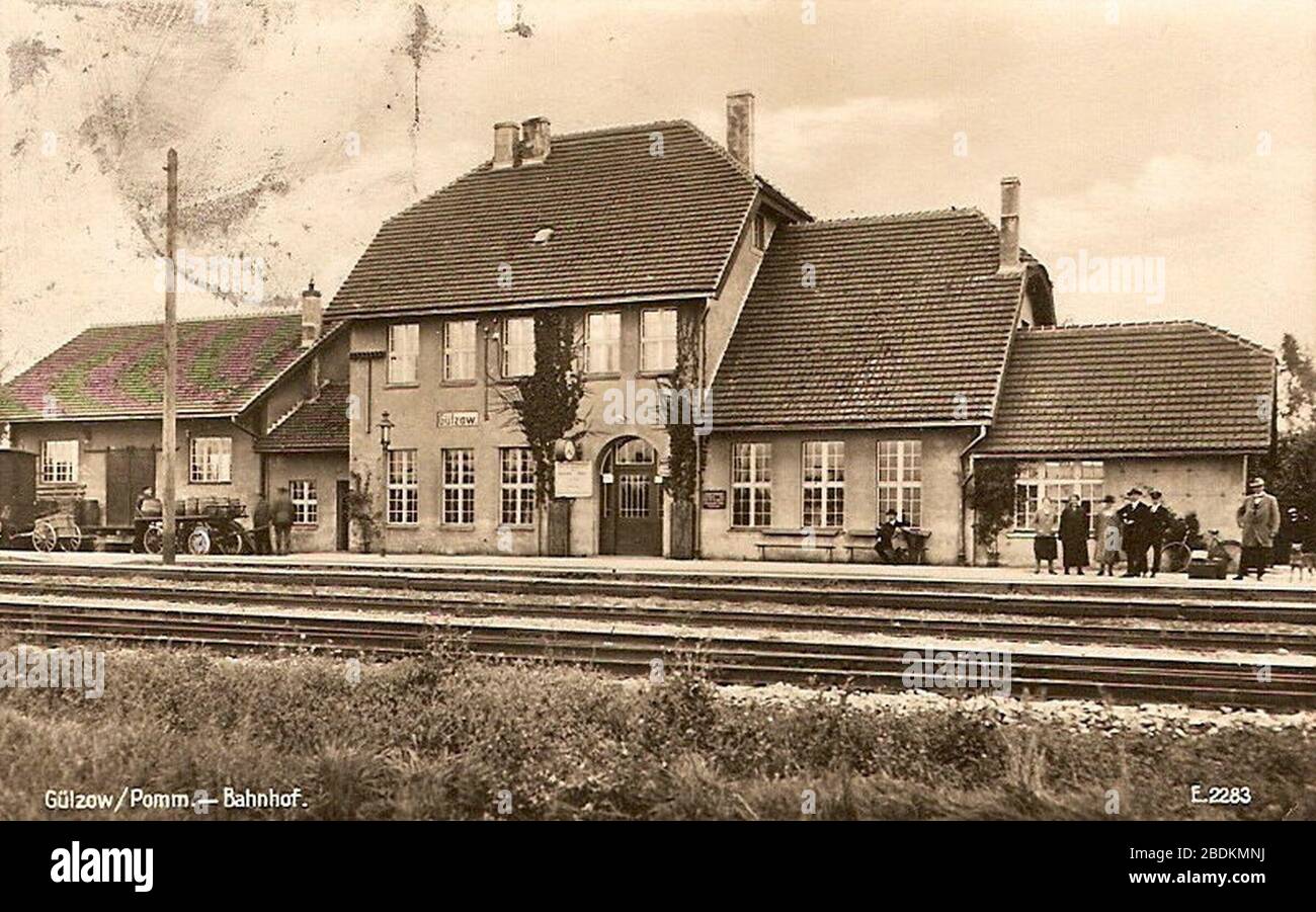 Gülzow 1927 Bahnhof. Stock Photo