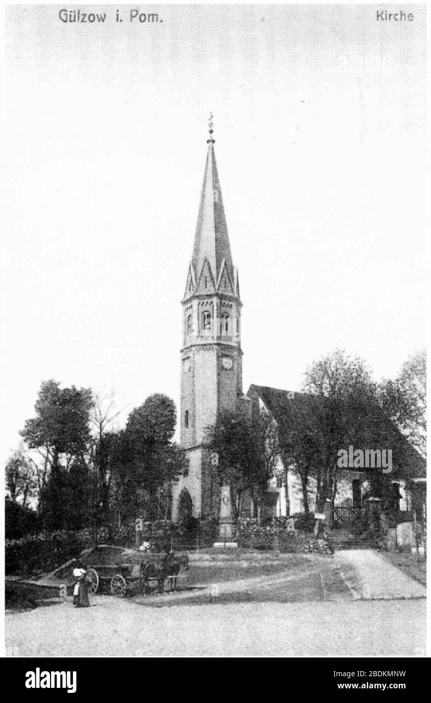 Gülzow in Pommern - Kirche. Stock Photo