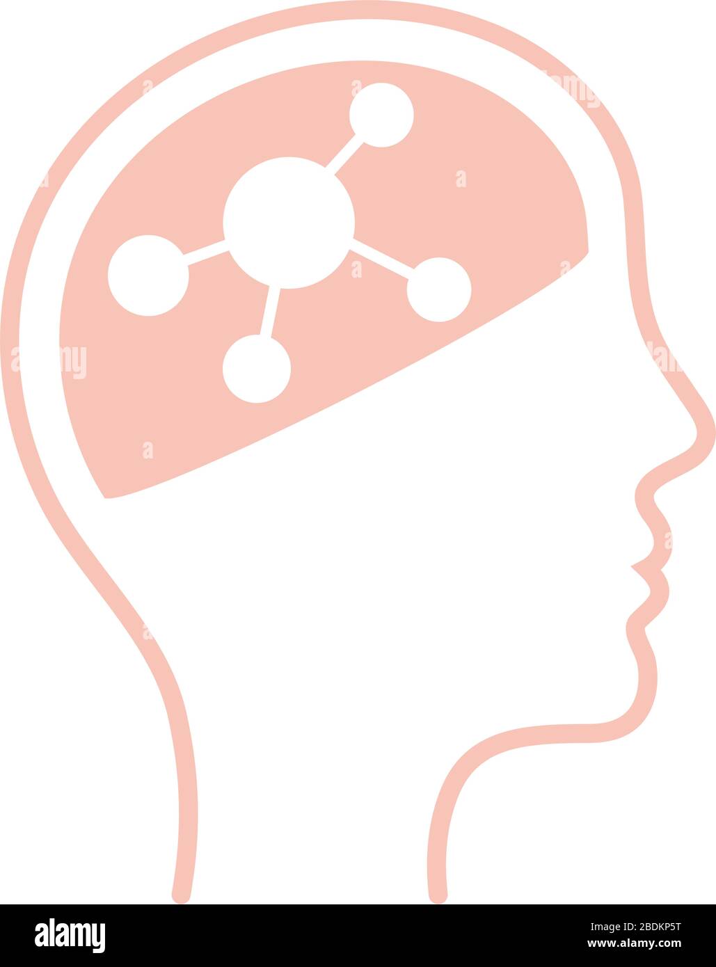 atom inside human head line style icon vector design Stock Vector