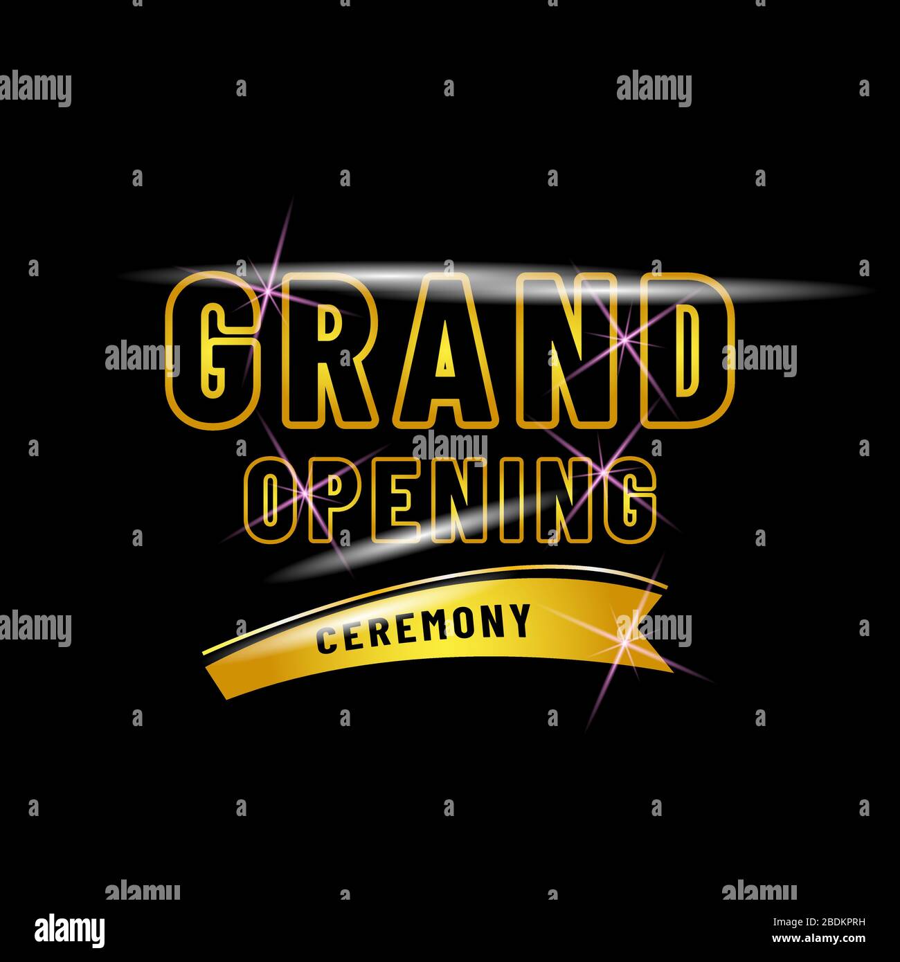 Grand opening poster design isolated black background Stock Vector Image &  Art - Alamy