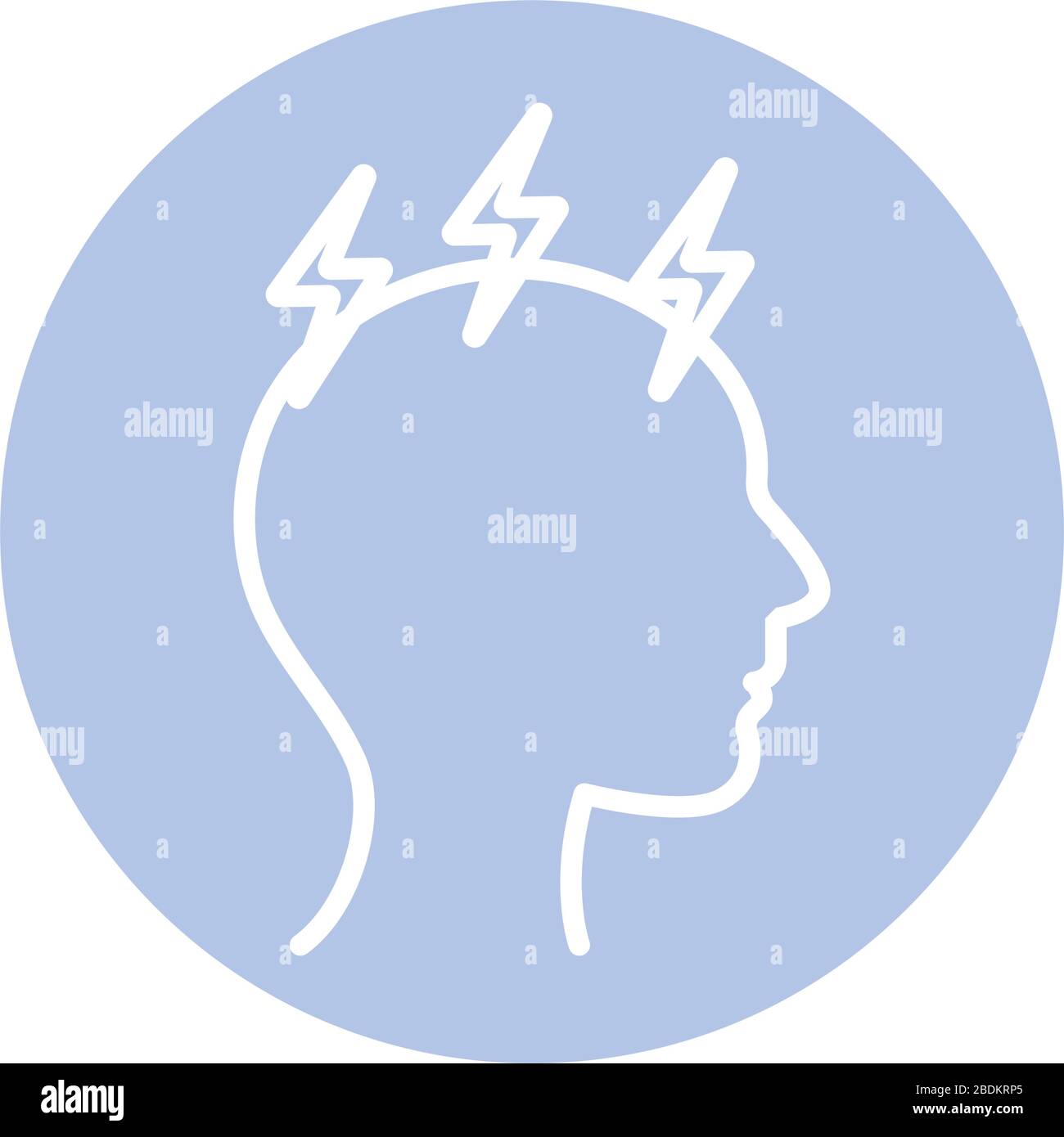 thunders over human head block style icon vector design Stock Vector