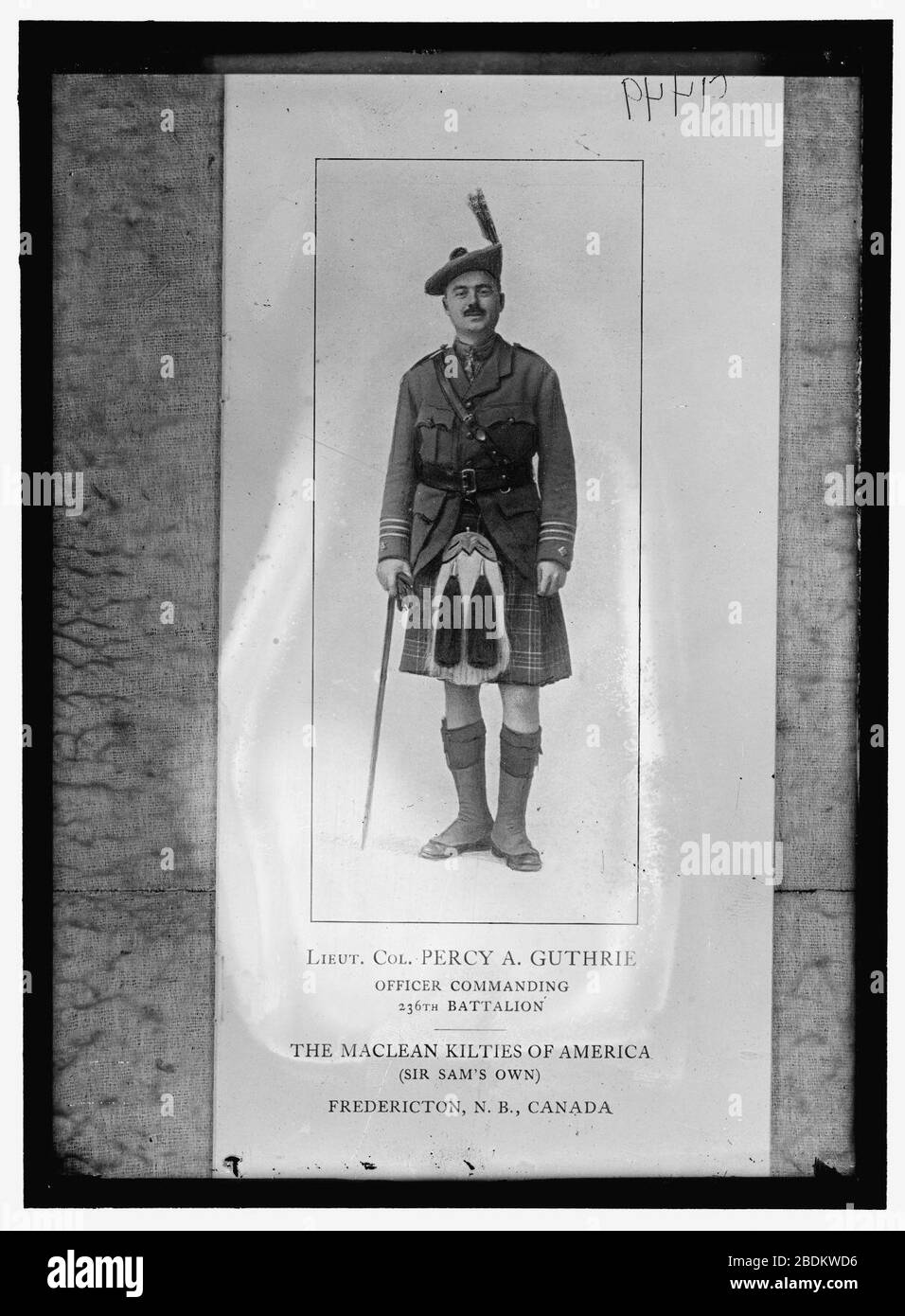 GUTHRIE, PERCY A., LT. COL., 236 BATTALION, CANADA, 'THE MacLEAN KILTIES OF AMERICA' Stock Photo