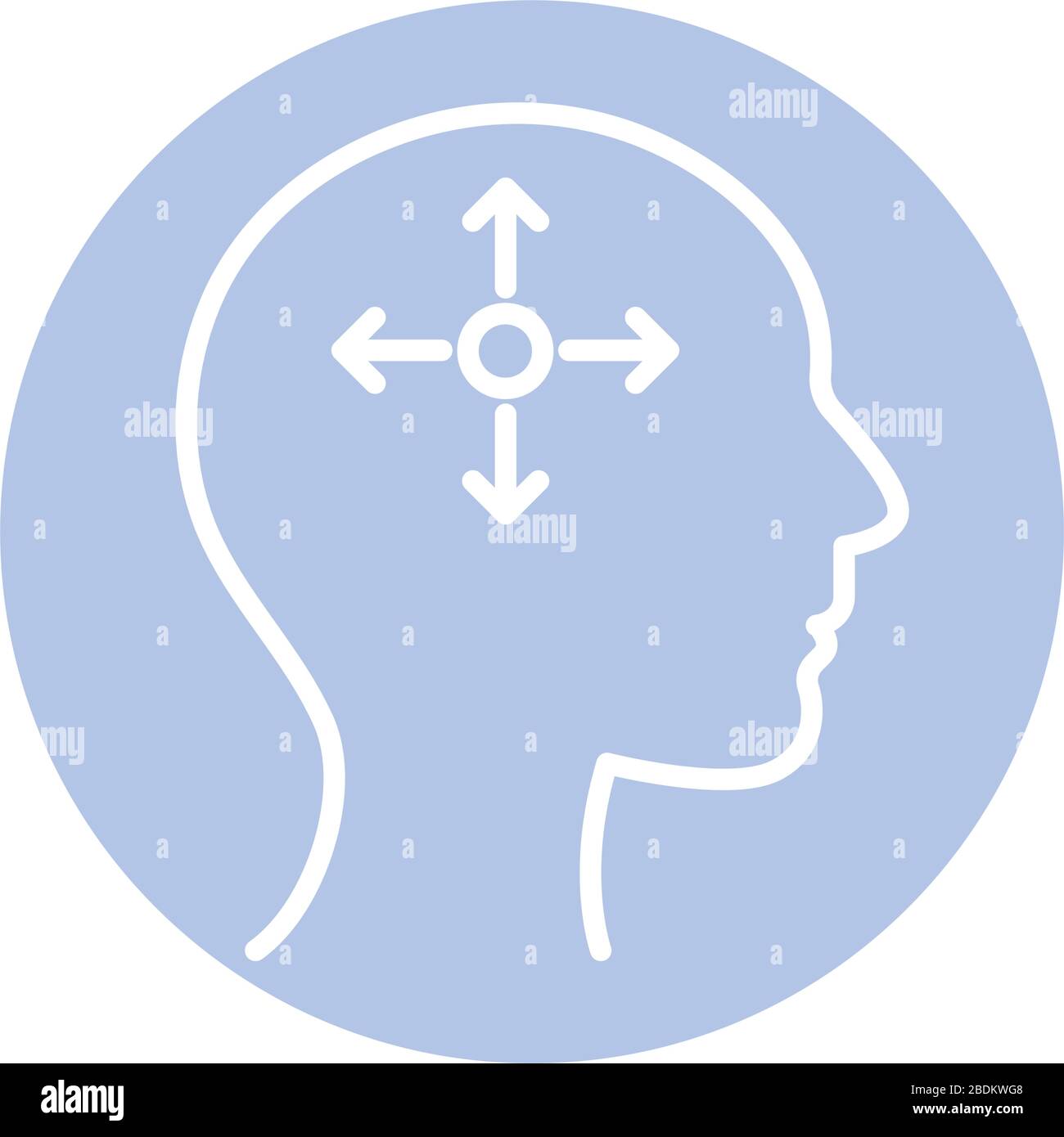 arrows inside human head block style icon vector design Stock Vector