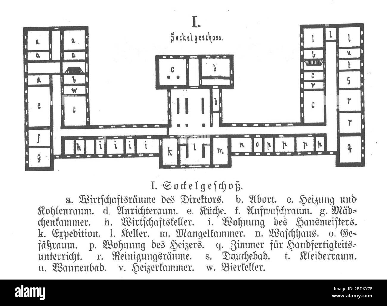 Gymnasium Dresden-Plauen 1897 Grundriss 01 Stock Photo - Alamy