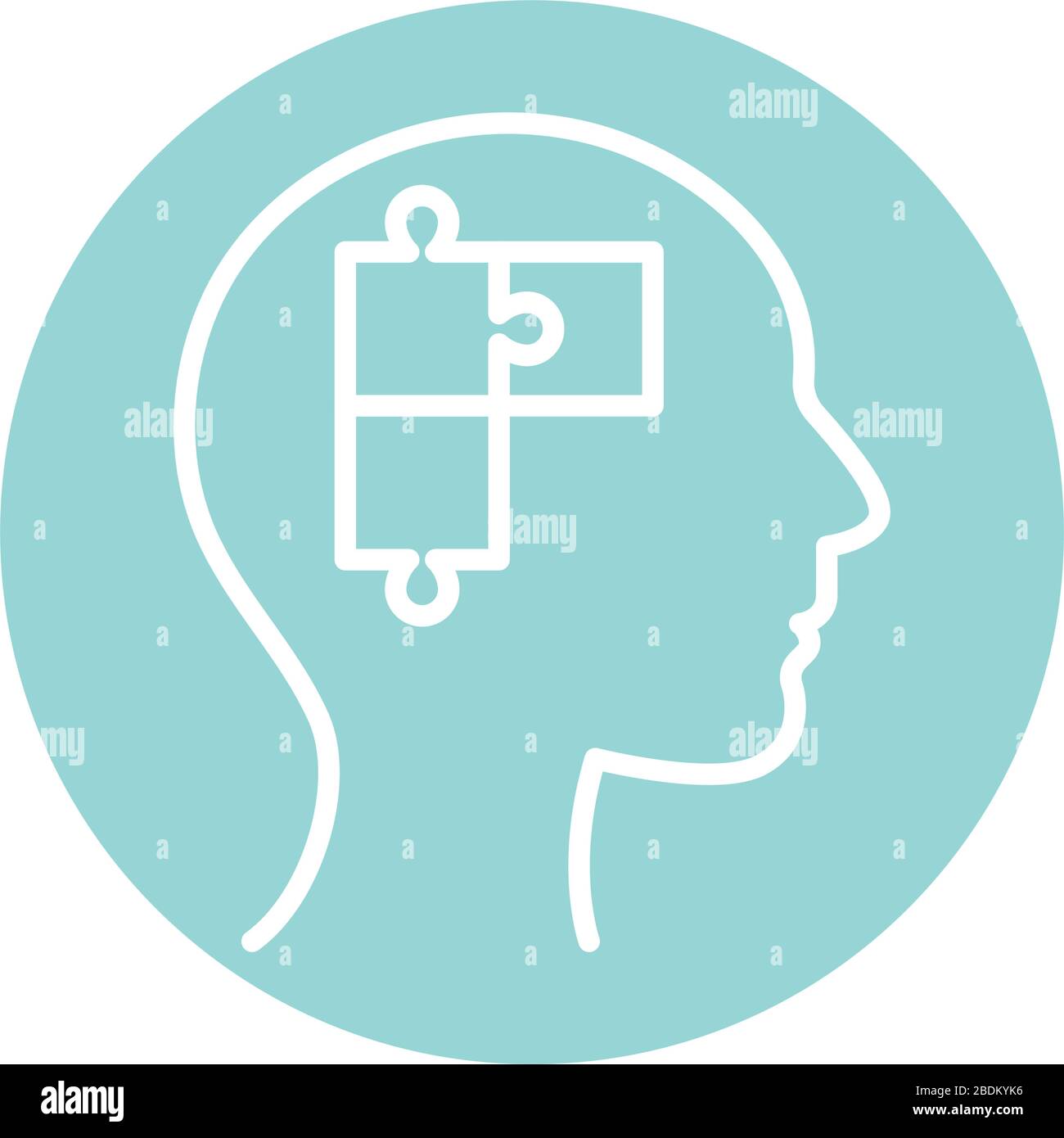 puzzle inside human head block style icon vector design Stock Vector ...