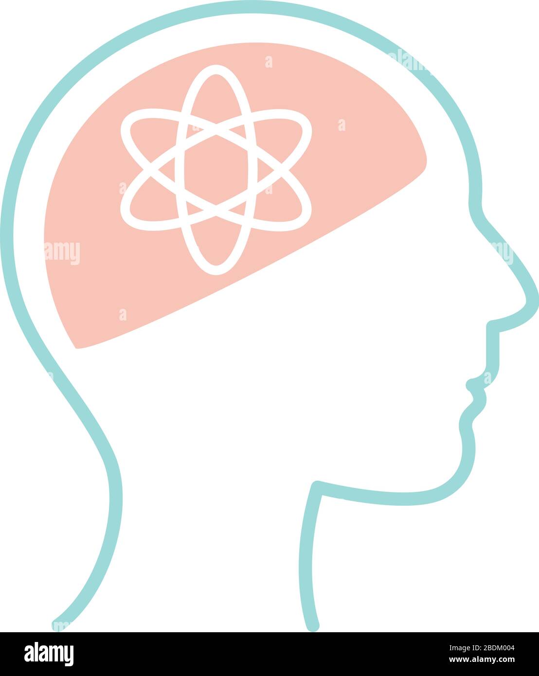 atom inside human head line style icon vector design Stock Vector
