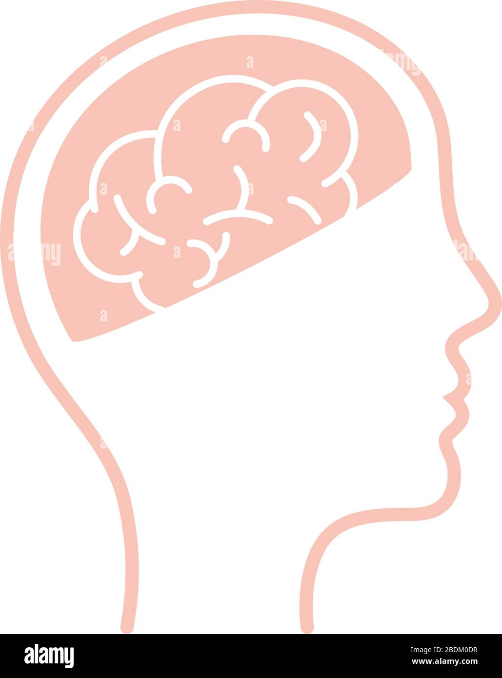 brain inside human head line style icon vector design Stock Vector ...
