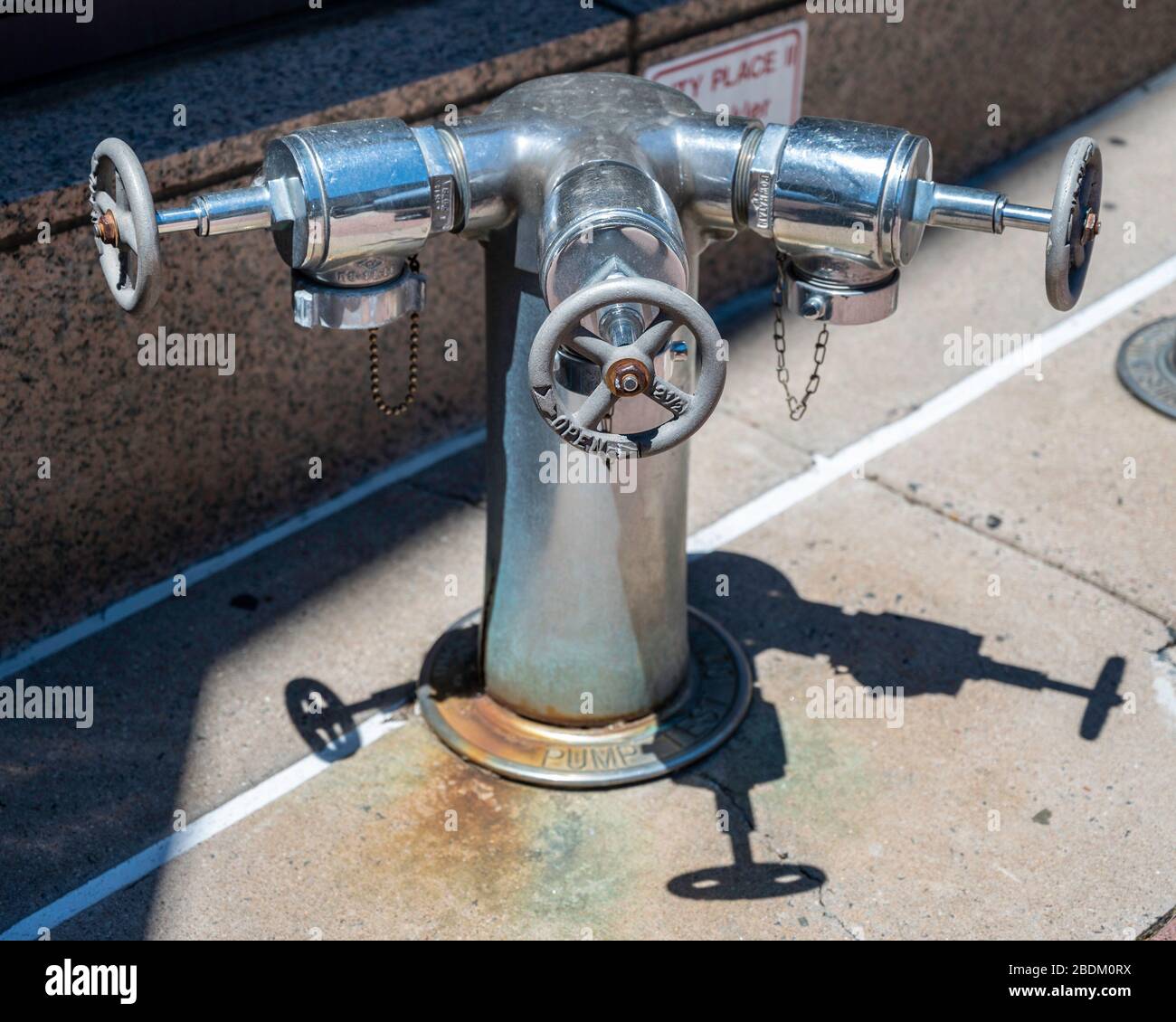 Combination triple, auto sprinkler, standpipe valve taken in sunlight