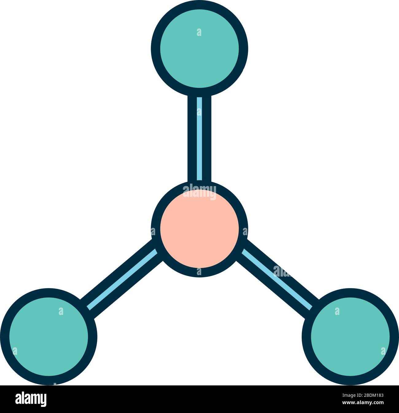 Isolated atom line and fill style icon vector design Stock Vector Image ...