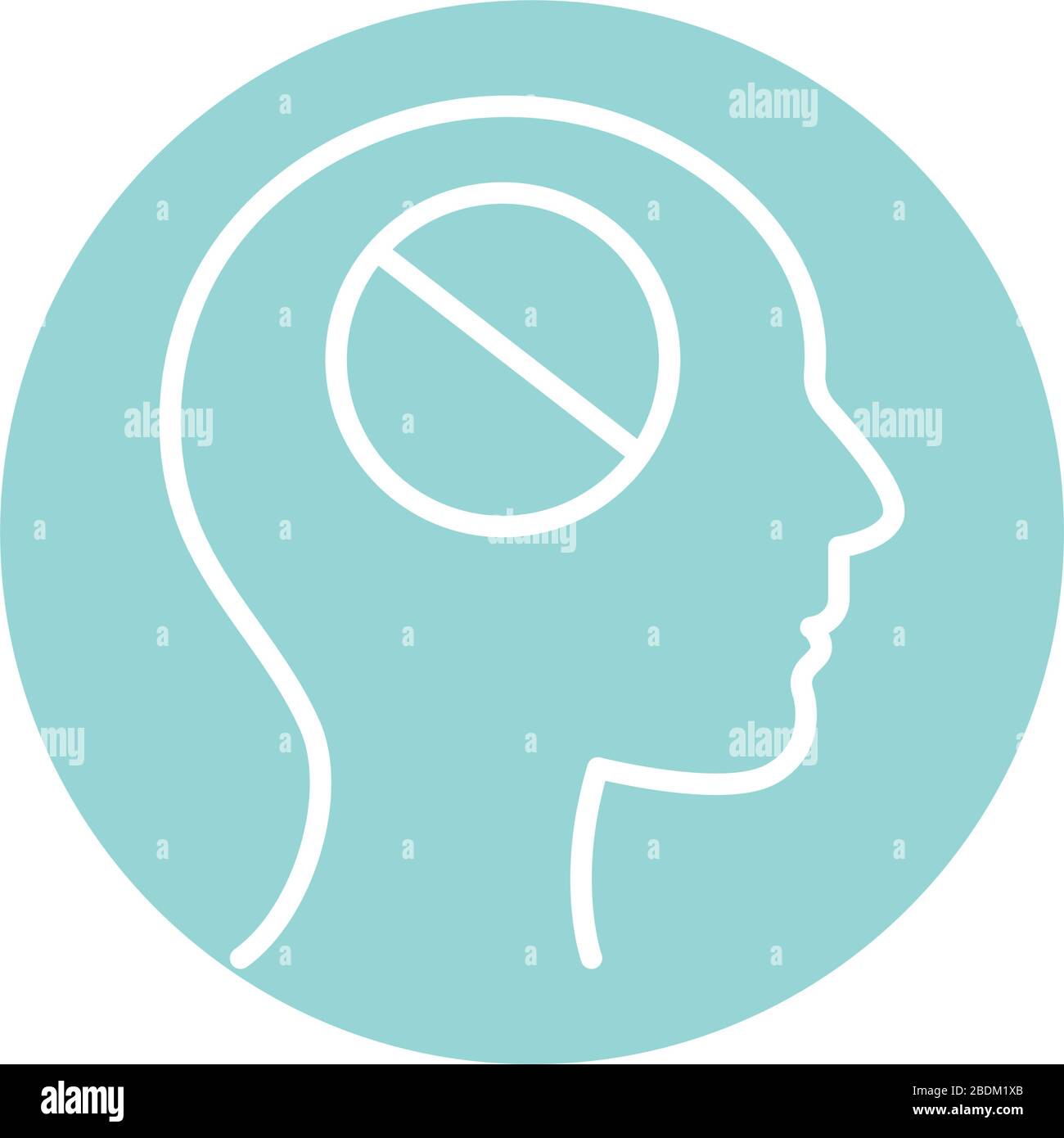 forbidden inside human head block style icon vector design Stock Vector