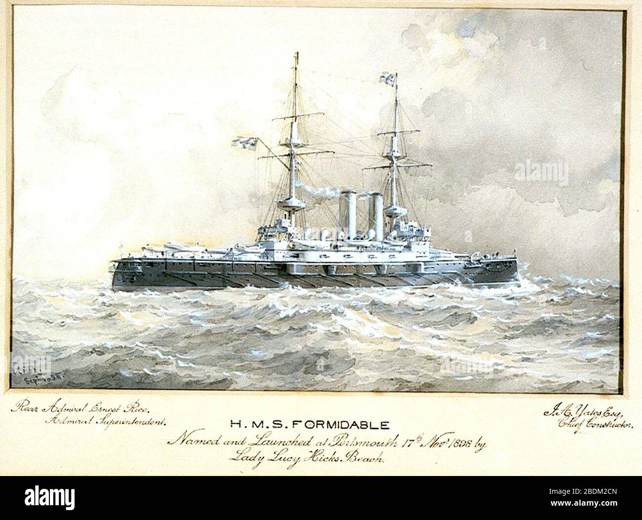 H.M.S. Formidable Named and Launched at Portsmouth 17th Novr 1898 by ...