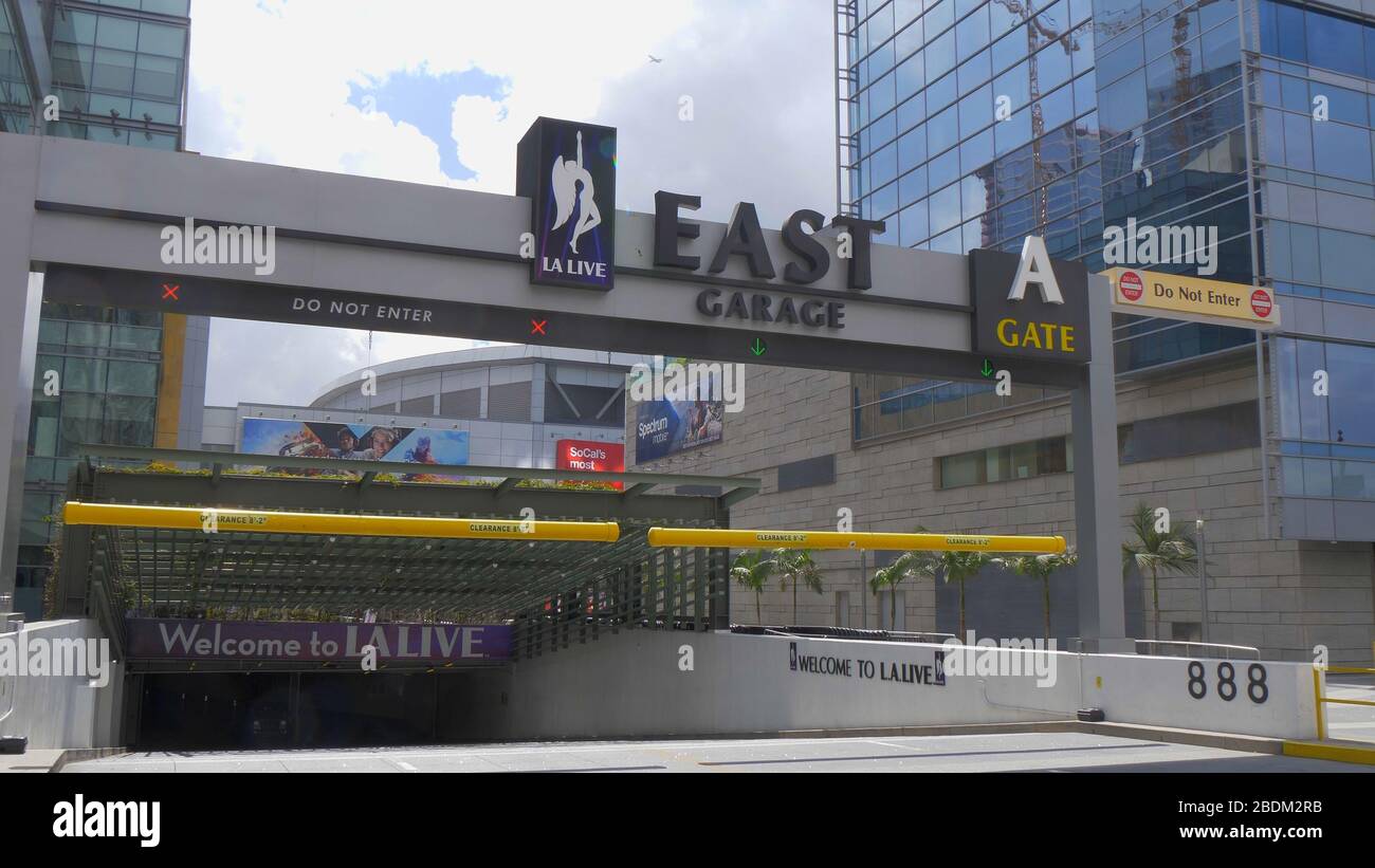 Parking lot at Staples Center Los Angeles CALIFORNIA, USA MARCH 18