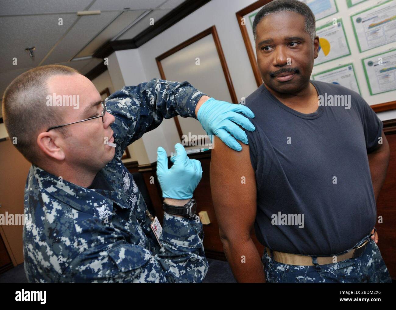 H1N1 flu vaccination Stock Photo