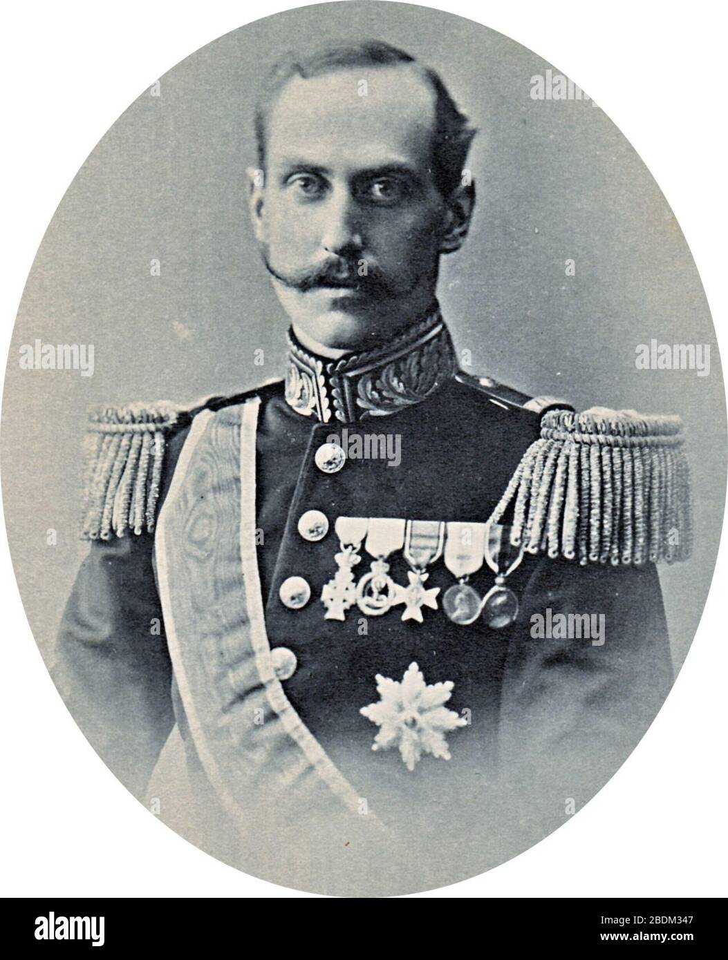 Haakon VII 1906 half figure oval Gustav Borgen. Stock Photo