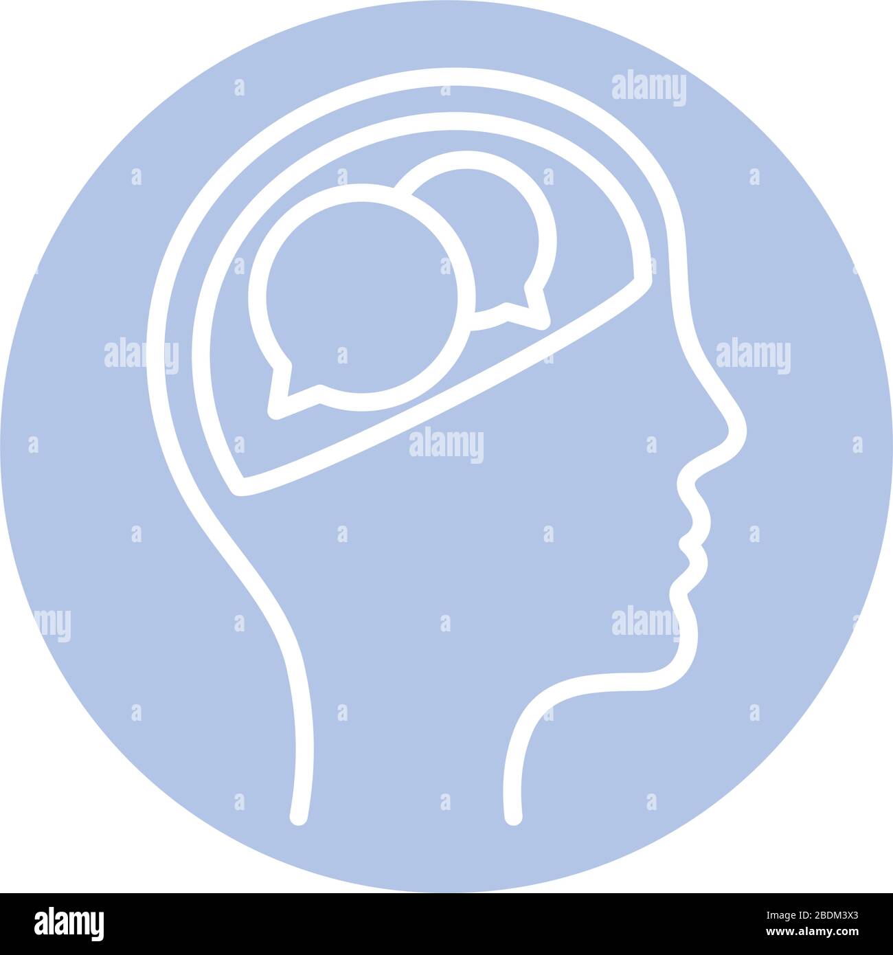 bubbles inside human head block style icon vector design Stock Vector ...