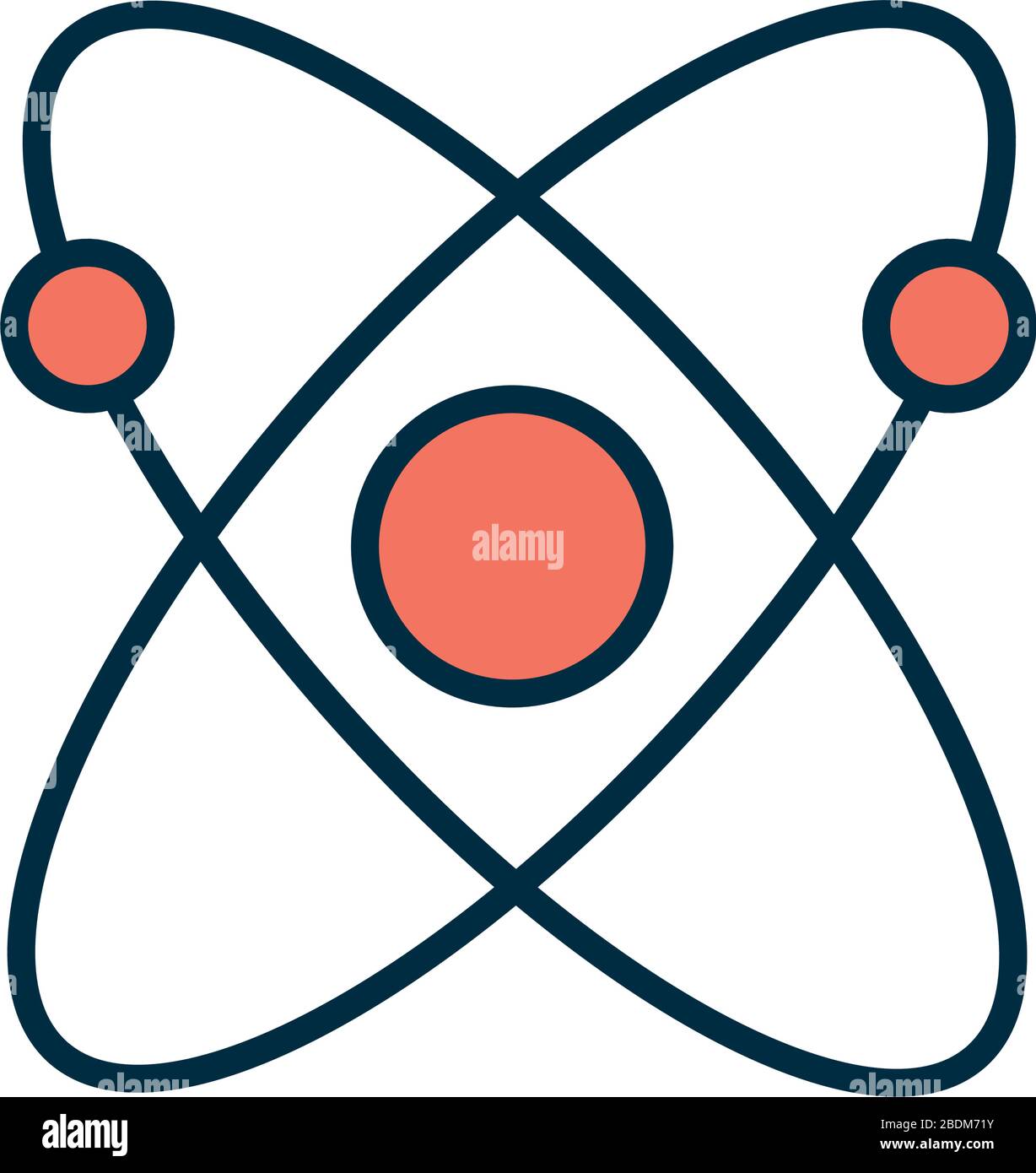 Isolated atom line and fill style icon vector design Stock Vector Image ...