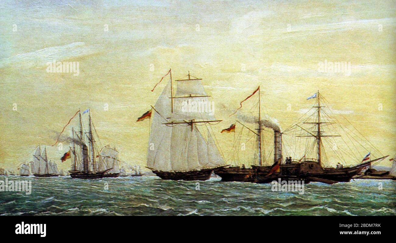 Hafen Kiel SH-Flotille 1850. Stock Photo