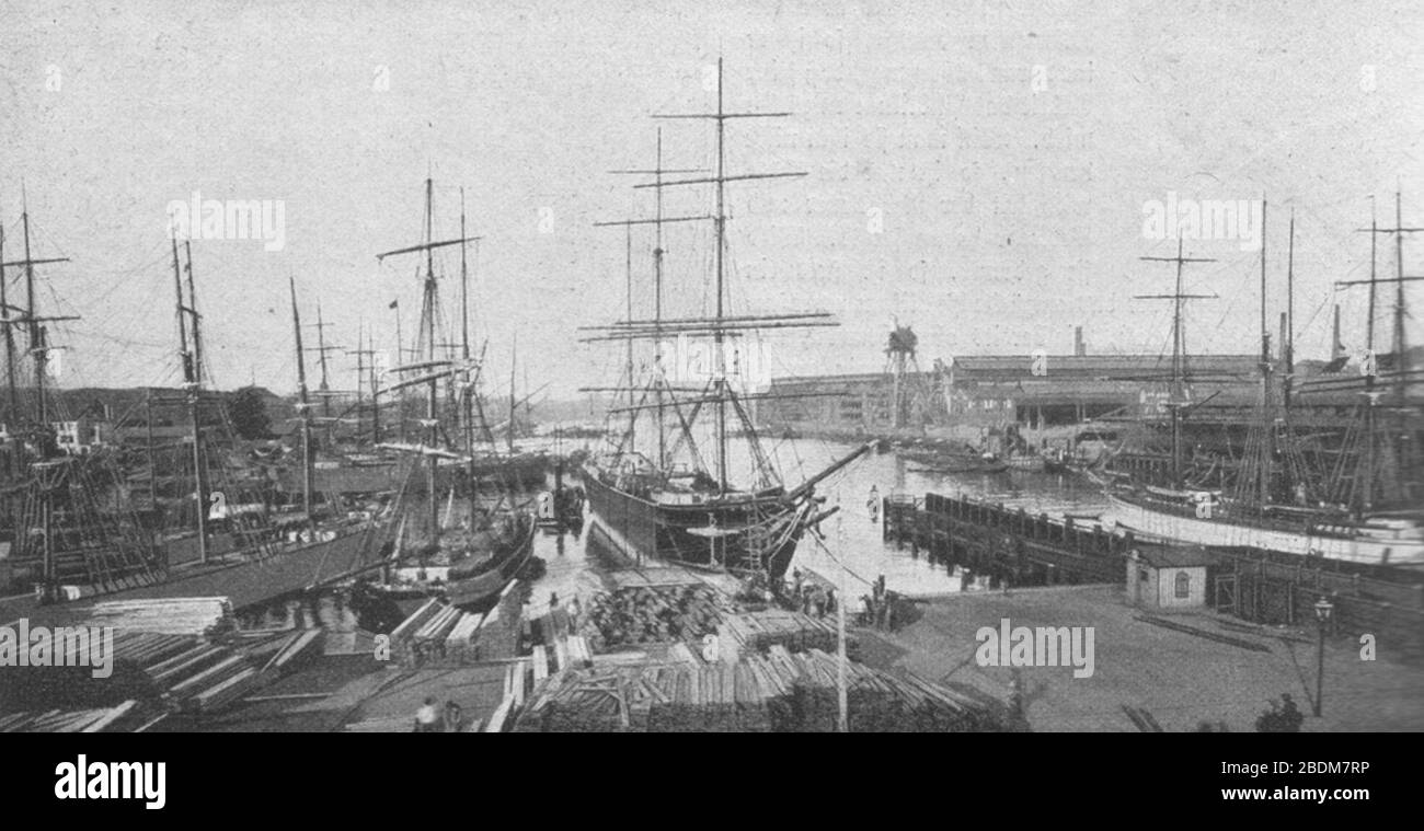 Hafen Kiel 1902. Stock Photo
