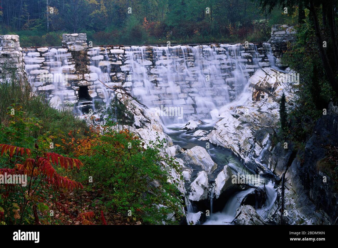 White Marble Dam, Natural Bridge State Park, Massachusetts Stock Photo