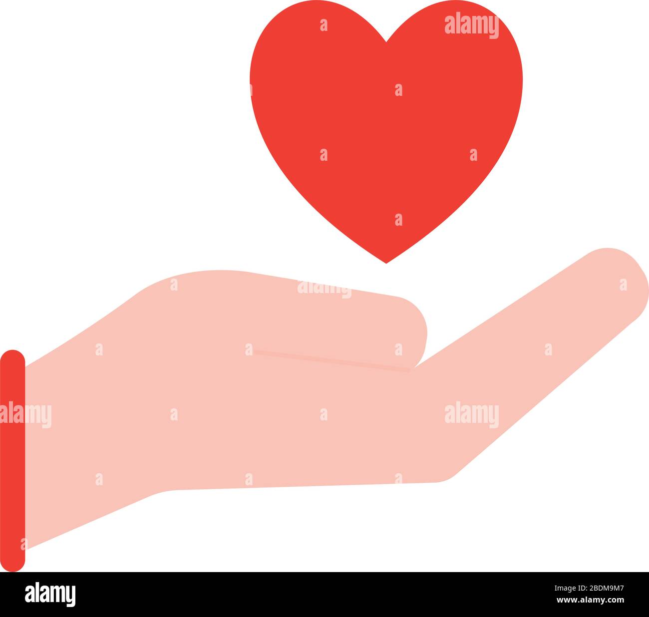 Hand with heart flat style icon vector design Stock Vector Image & Art ...