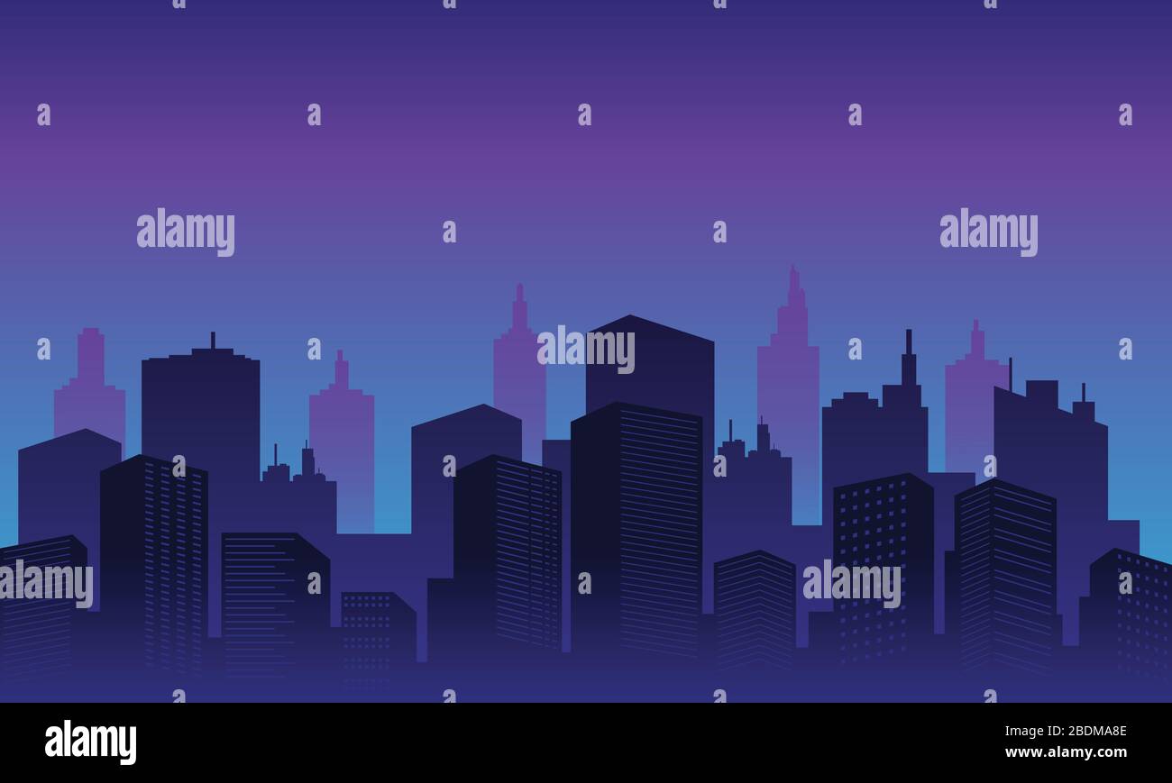 Night city background with many building tall Stock Vector Image & Art ...