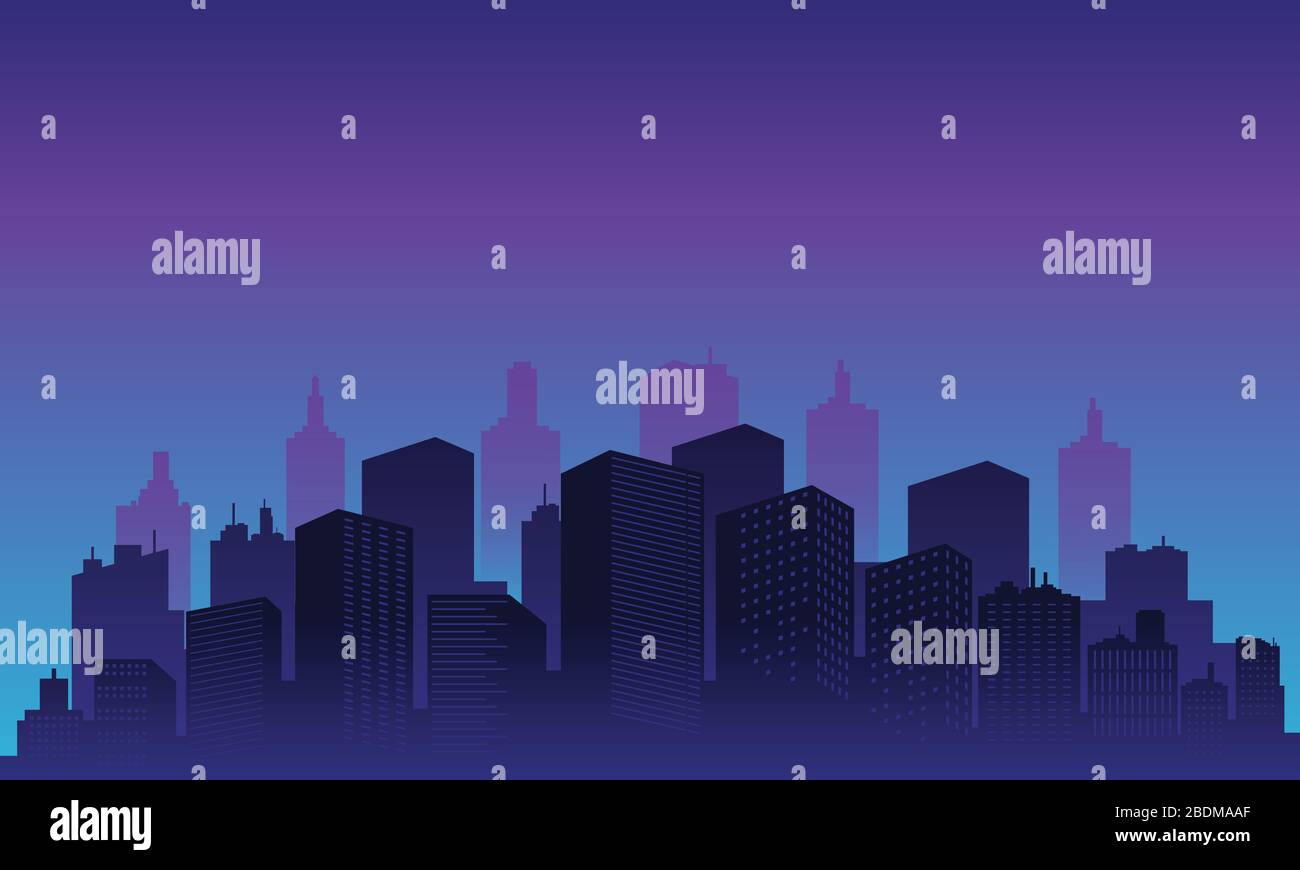 Night city background with many building tall Stock Vector Image & Art ...