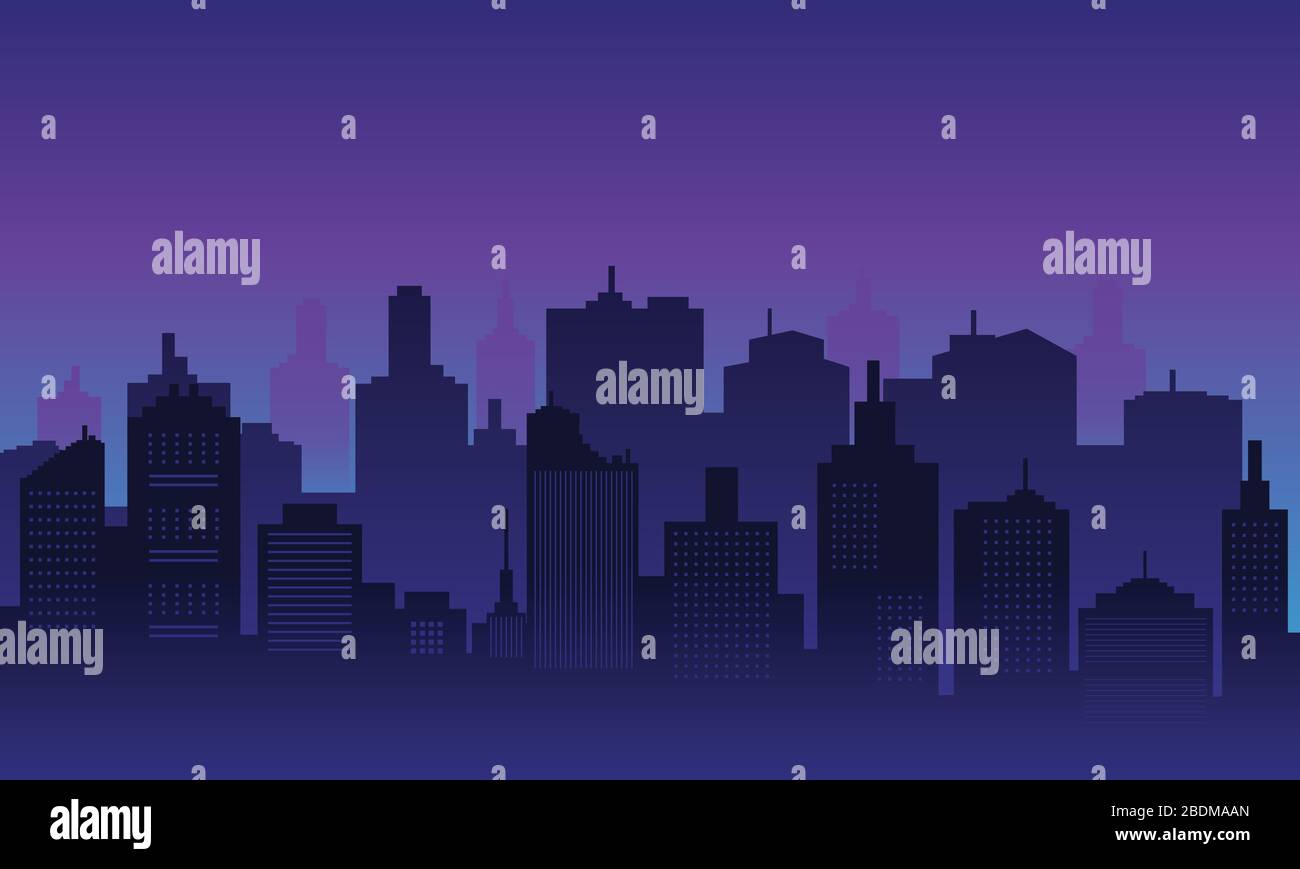 Night city background with many building tall Stock Vector Image & Art ...