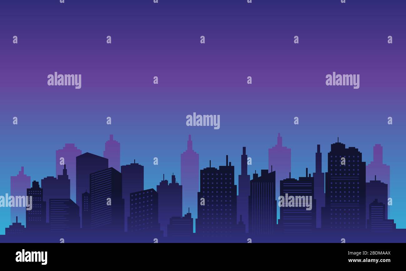Night city background with many building tall Stock Vector Image & Art ...