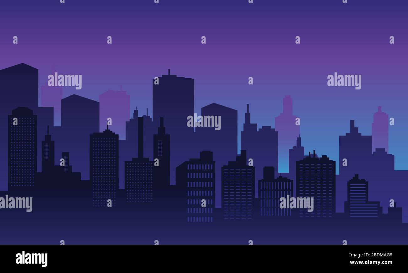 Night city background with many building tall Stock Vector Image & Art ...