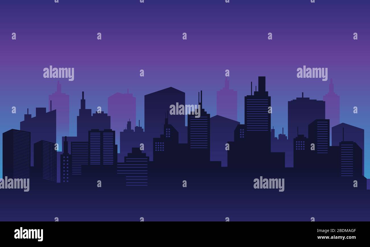 Night city background with many building tall Stock Vector Image & Art ...