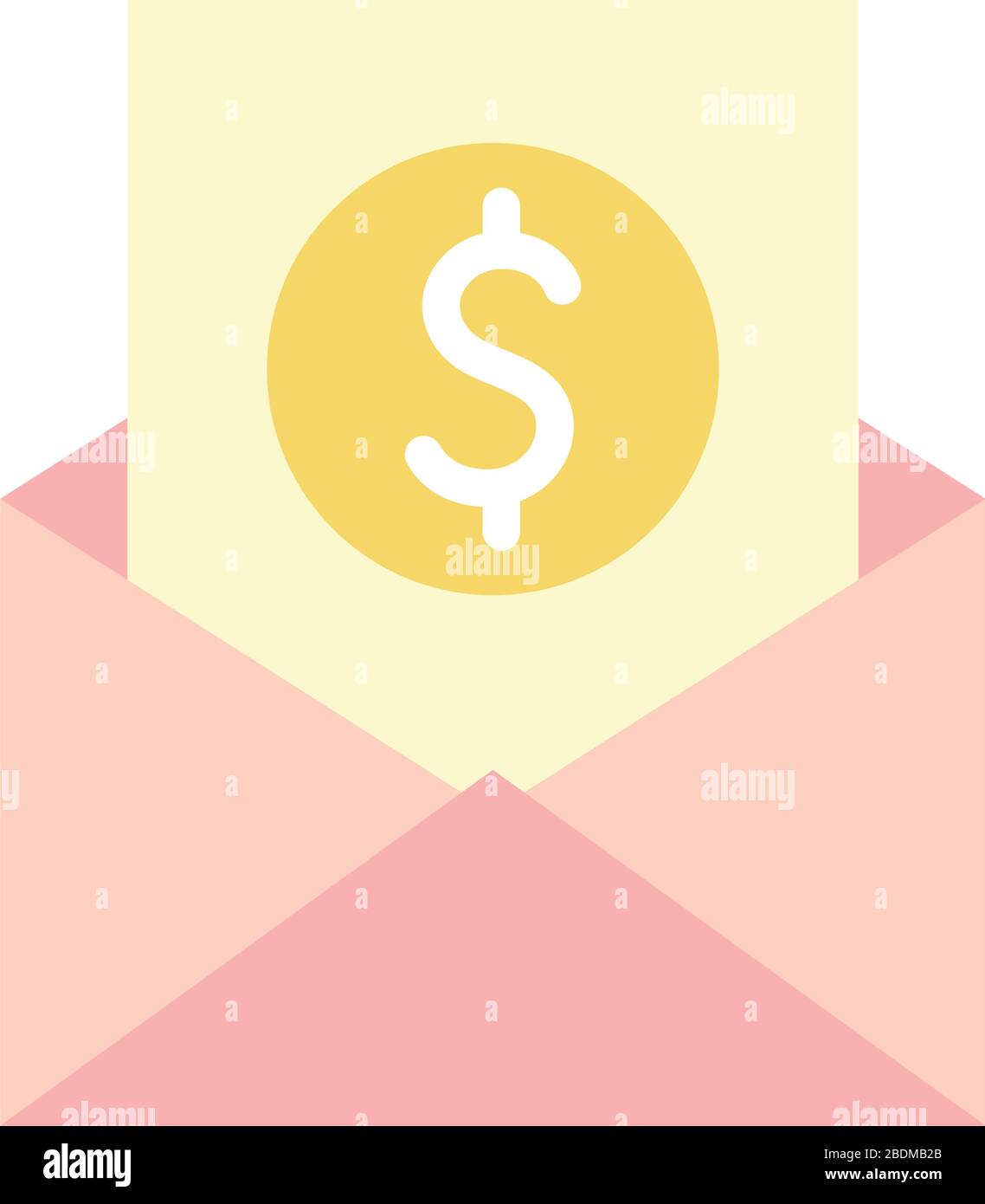 Coin inside envelope flat style icon vector design Stock Vector Image ...