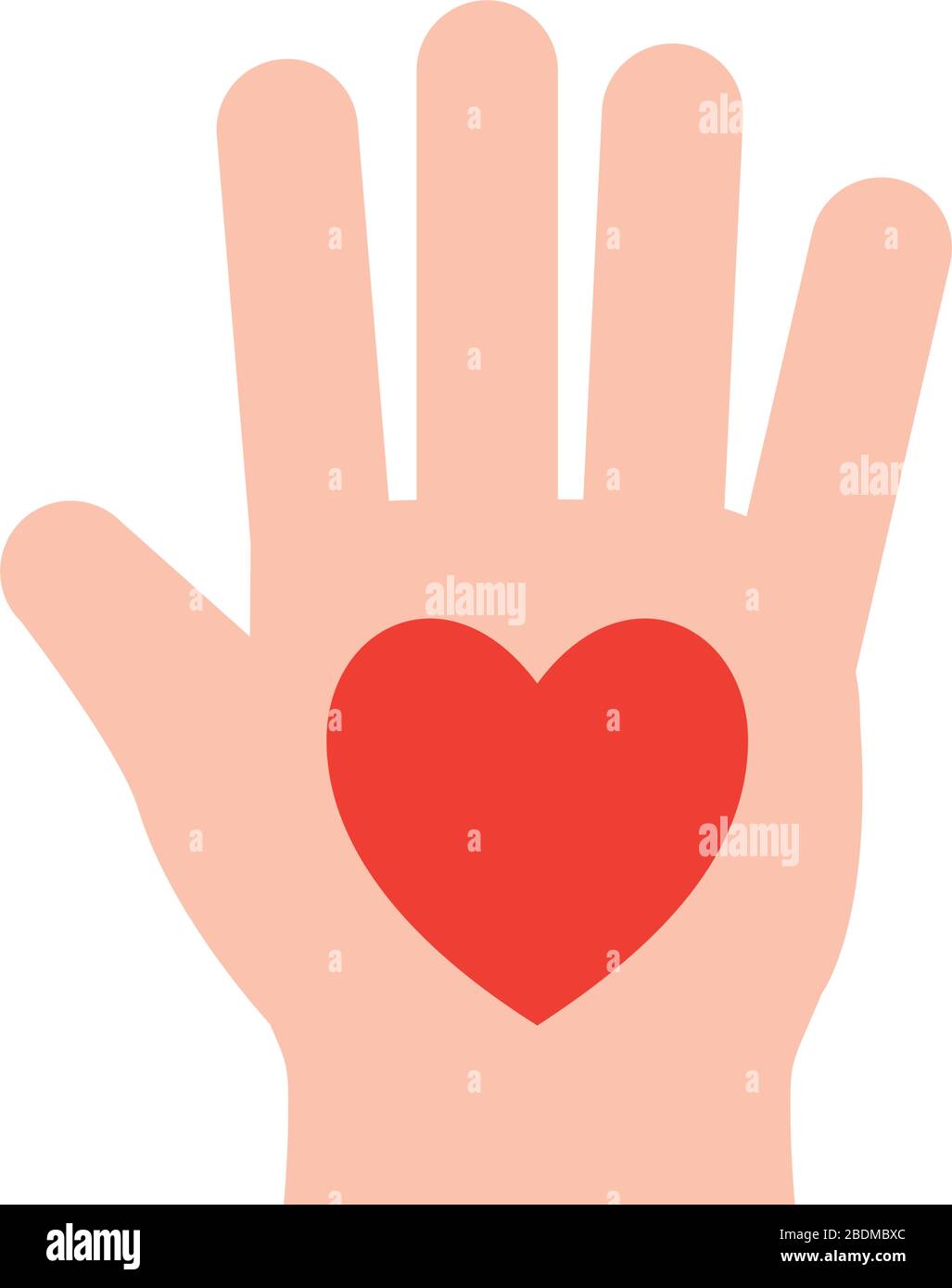 Hand with heart flat style icon vector design Stock Vector Image & Art ...