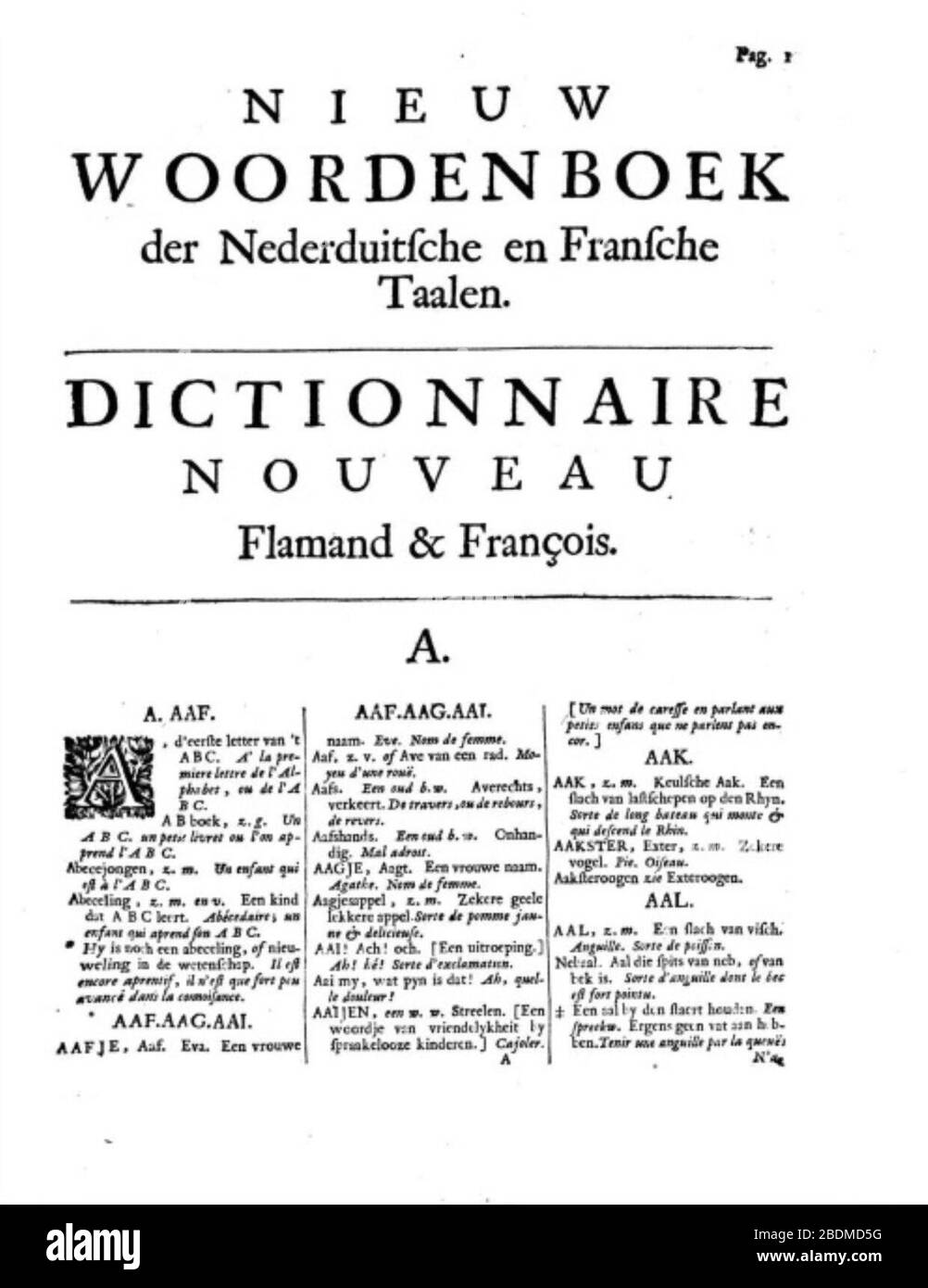 Halma Wörterbuch Niederländisch - Französisch. Stock Photo