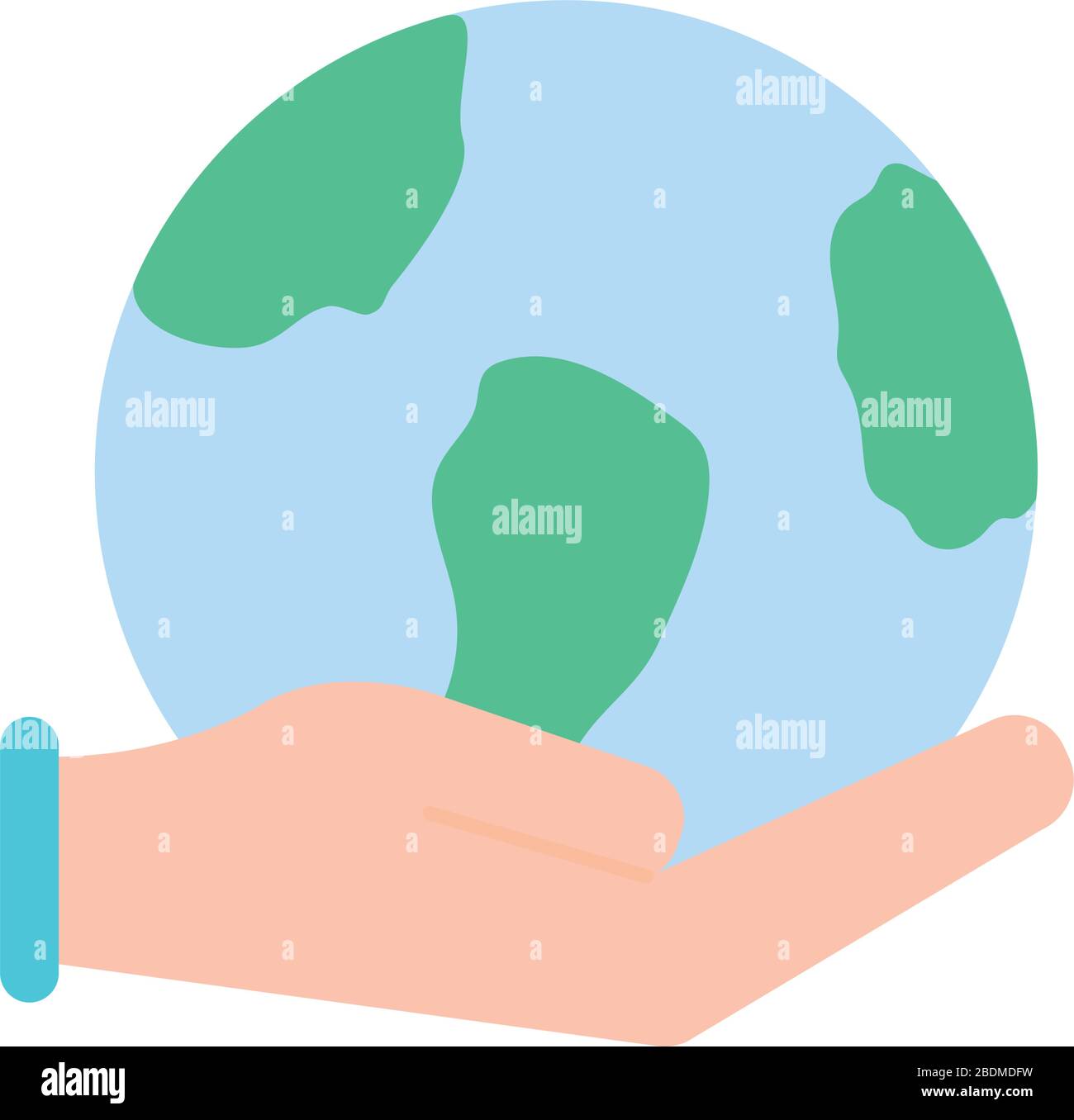 Hands with world flat style icon vector design Stock Vector