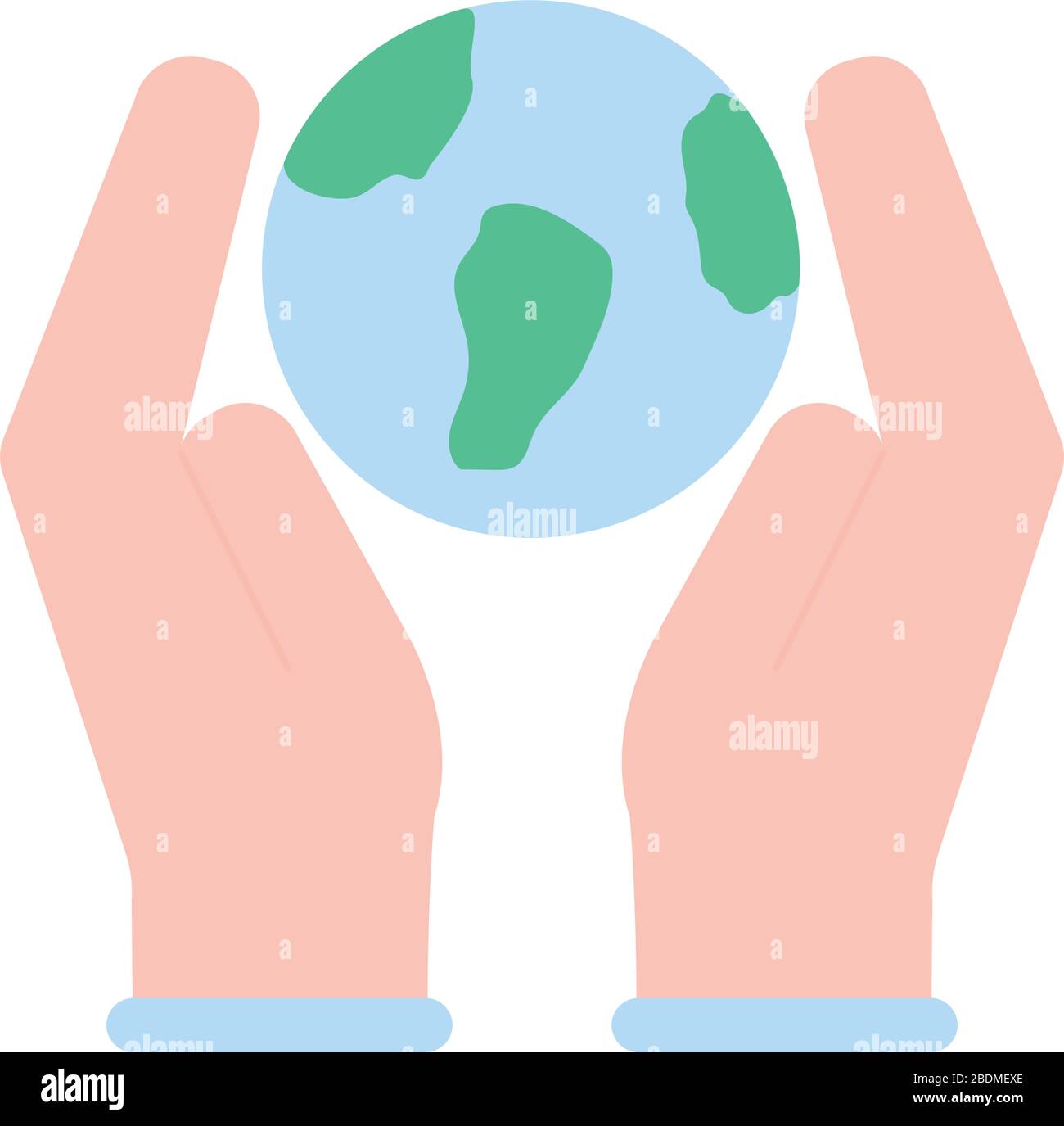 Hands with world flat style icon vector design Stock Vector Image & Art ...