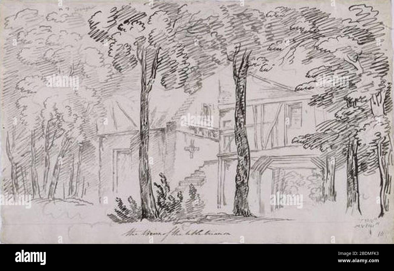 Hameau de la reine - Grange - 1802 - John-Claude Nattes. Stock Photo